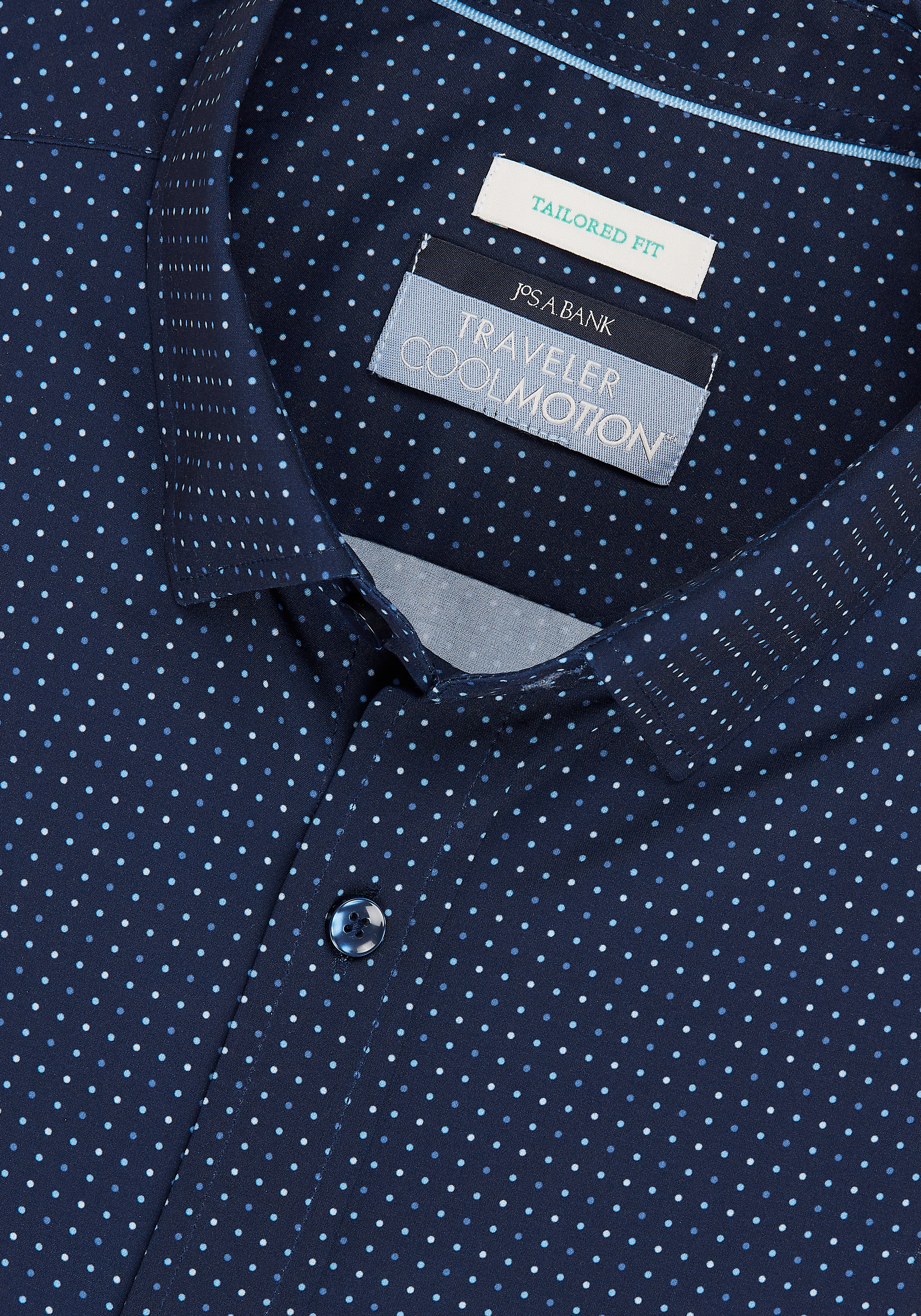 Traveler® Collection Tailored Fit Polka Dot 4-Way Stretch Sportshirt - Big & Tall CLEARANCE