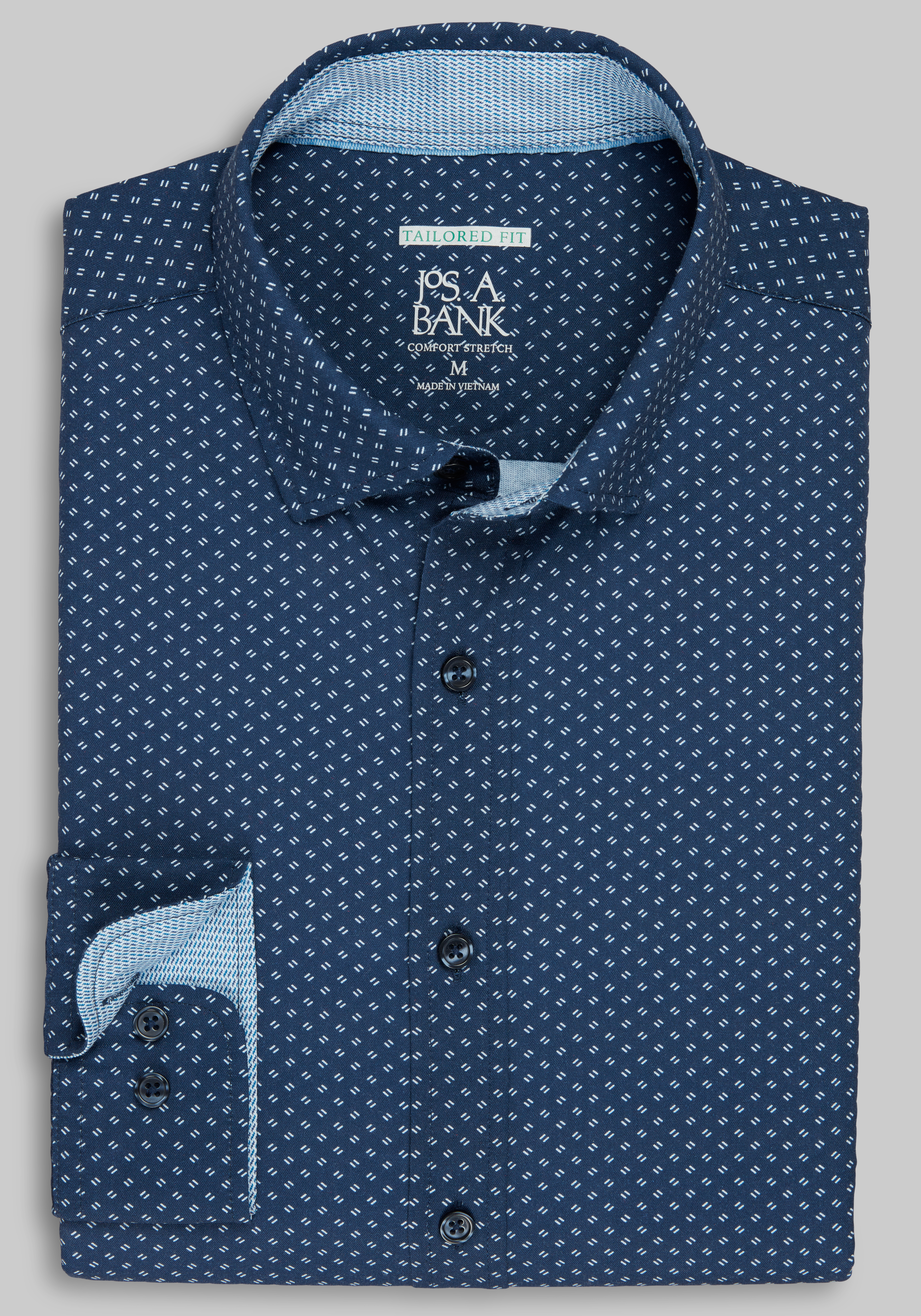 Men's Casual Tops, Traveler Collection Tailored Fit Diamond Hybrid Sportshirt - Jos A Bank