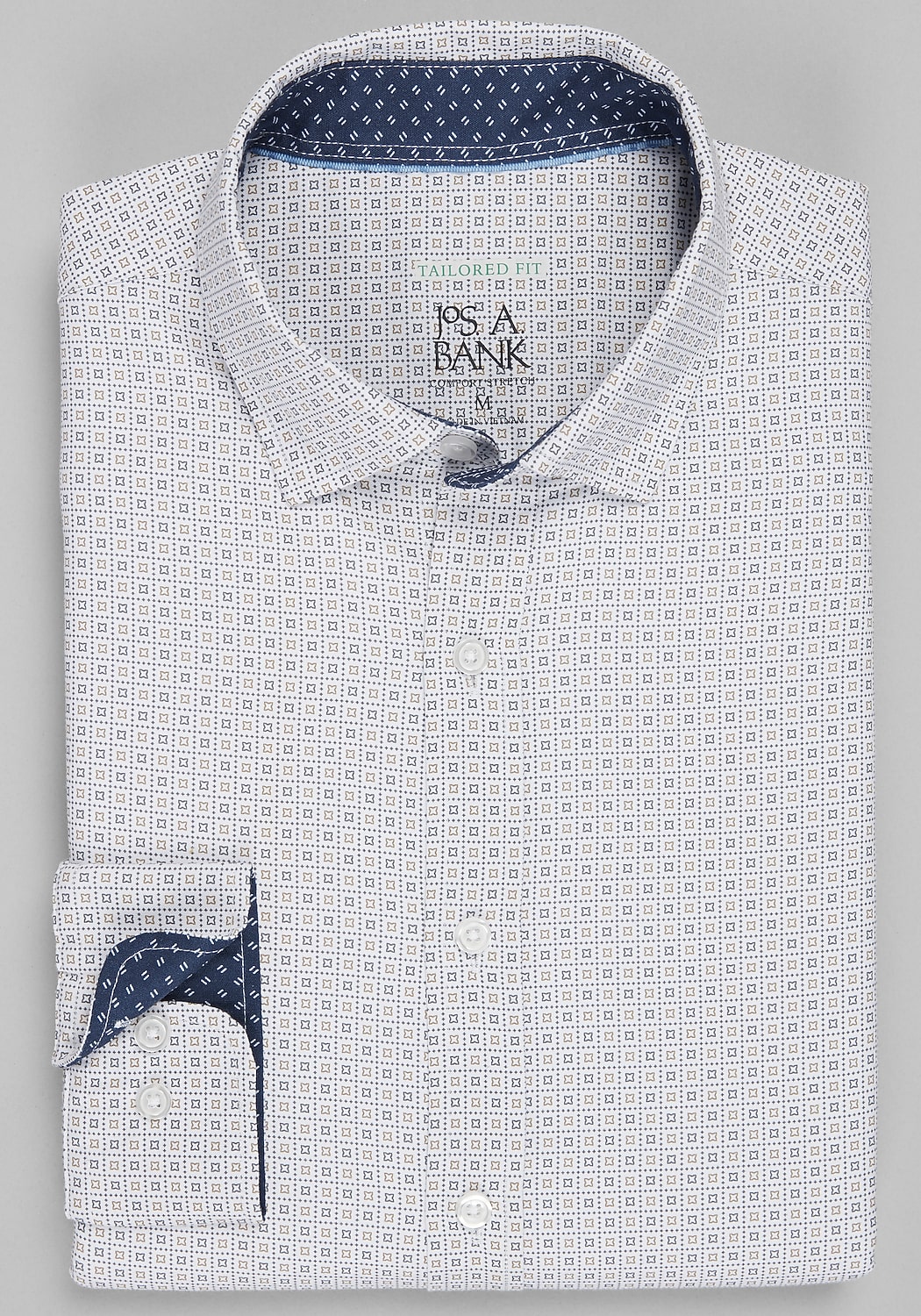 Traveler Collection Tailored Fit Box Dot Hybrid Sportshirt