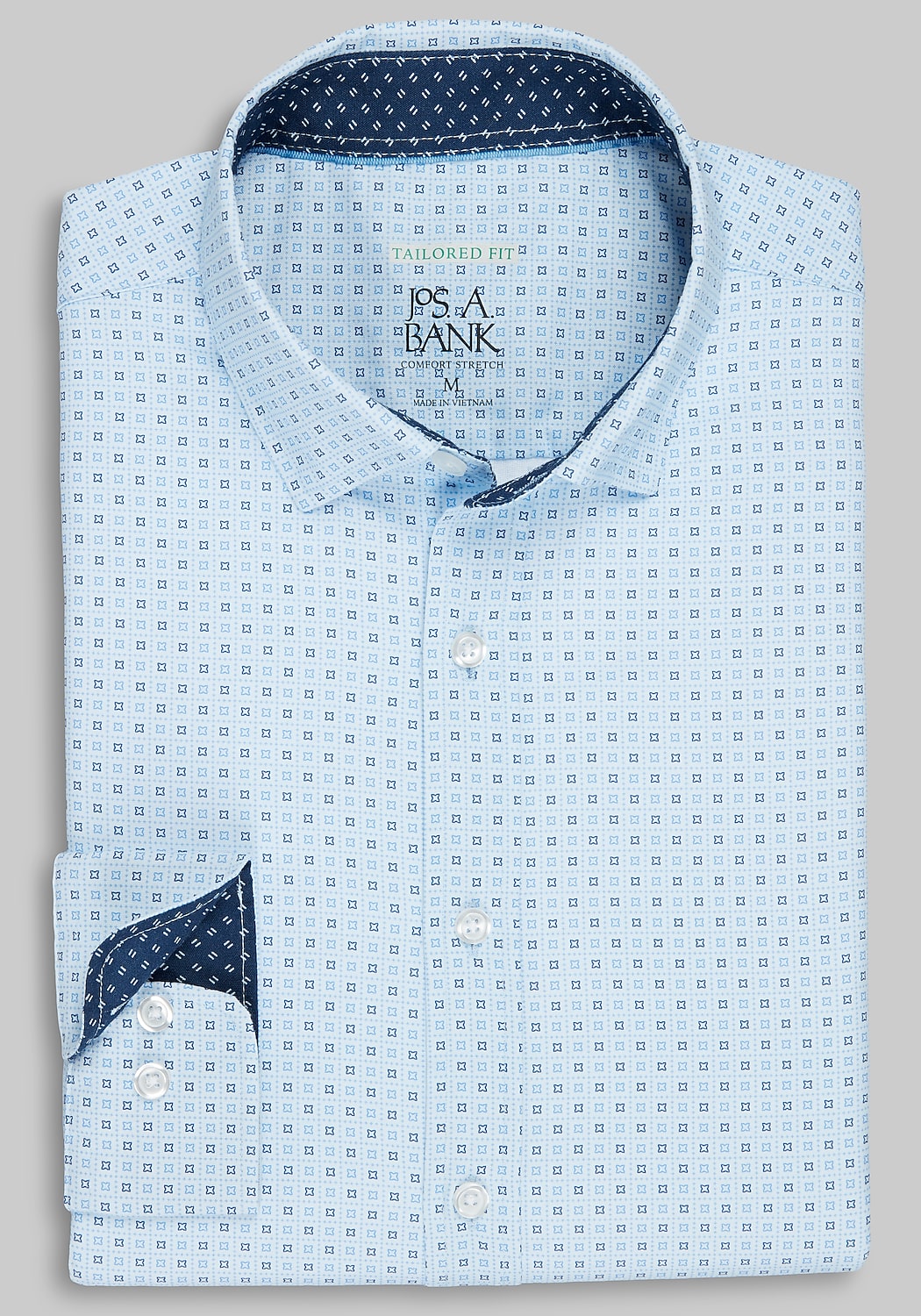 Traveler Collection Tailored Fit Box Dot Hybrid Sportshirt - Big & Tall