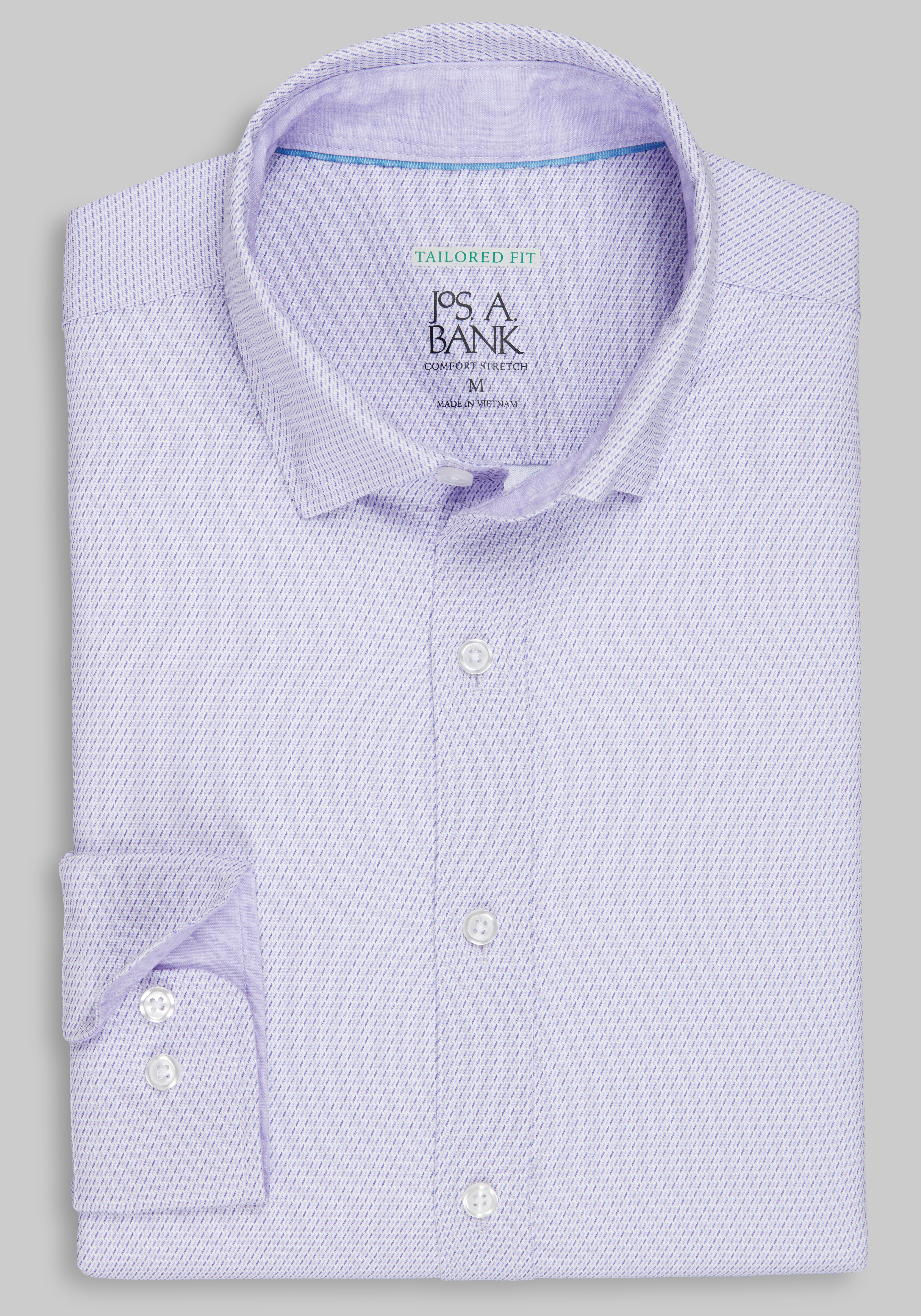 Men's Casual Tops, Traveler Collection Tailored Fit Angled Print Hybrid Sportshirt - Jos A Bank
