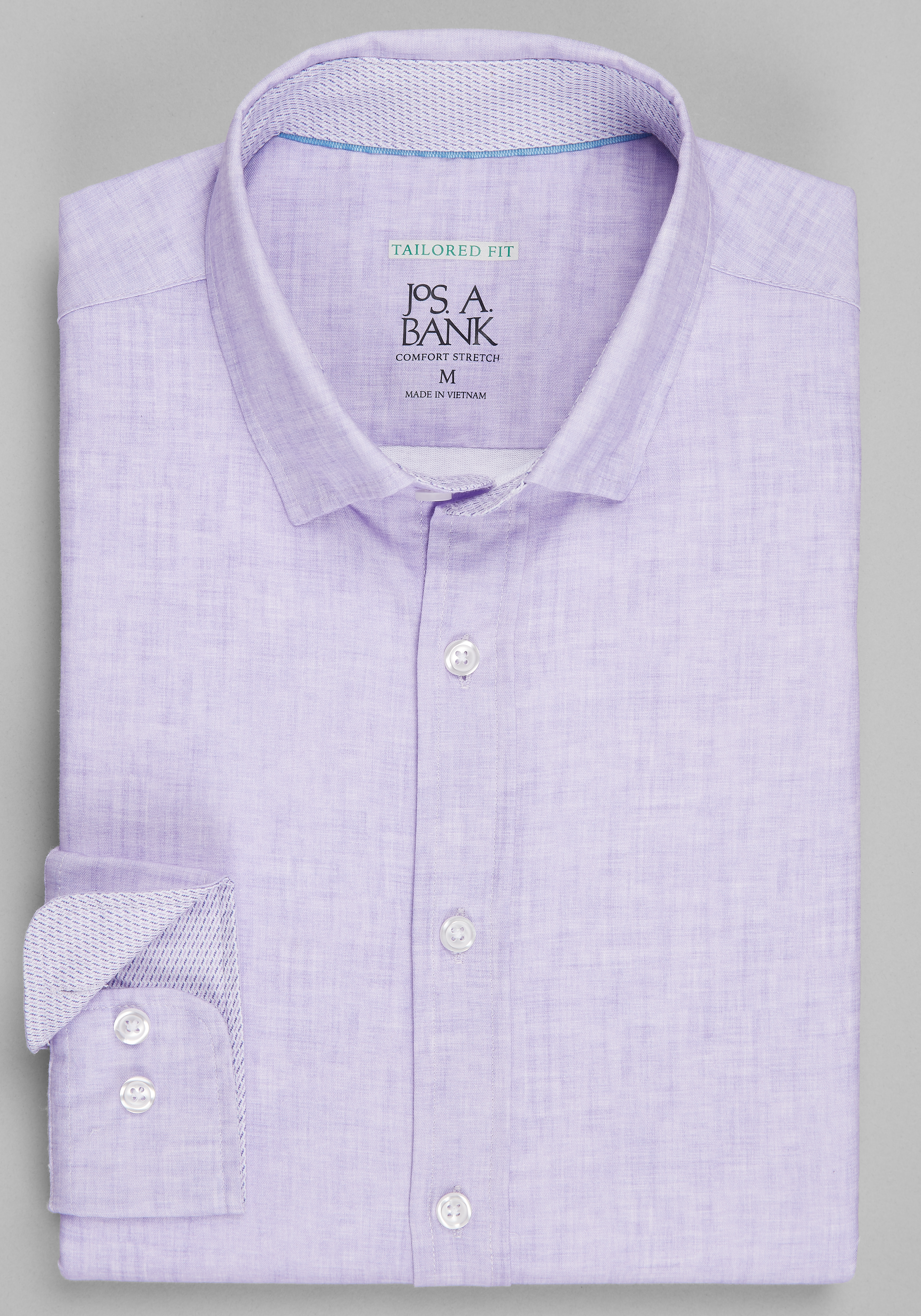 Men's Casual Tops, Traveler&reg; Collection Tailored Fit Crosshatch Hybrid Sportshirt - Jos A Bank
