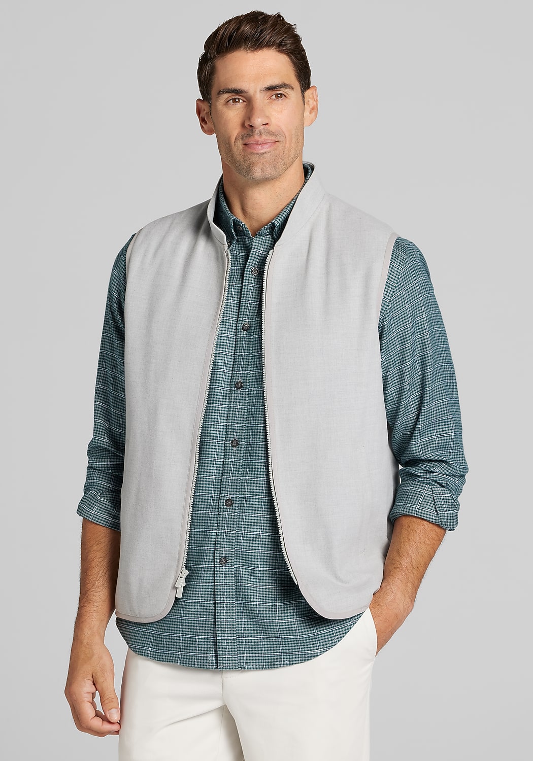 Jos. A. Bank Tailored Fit Tech Flannel Vest - Big & Tall