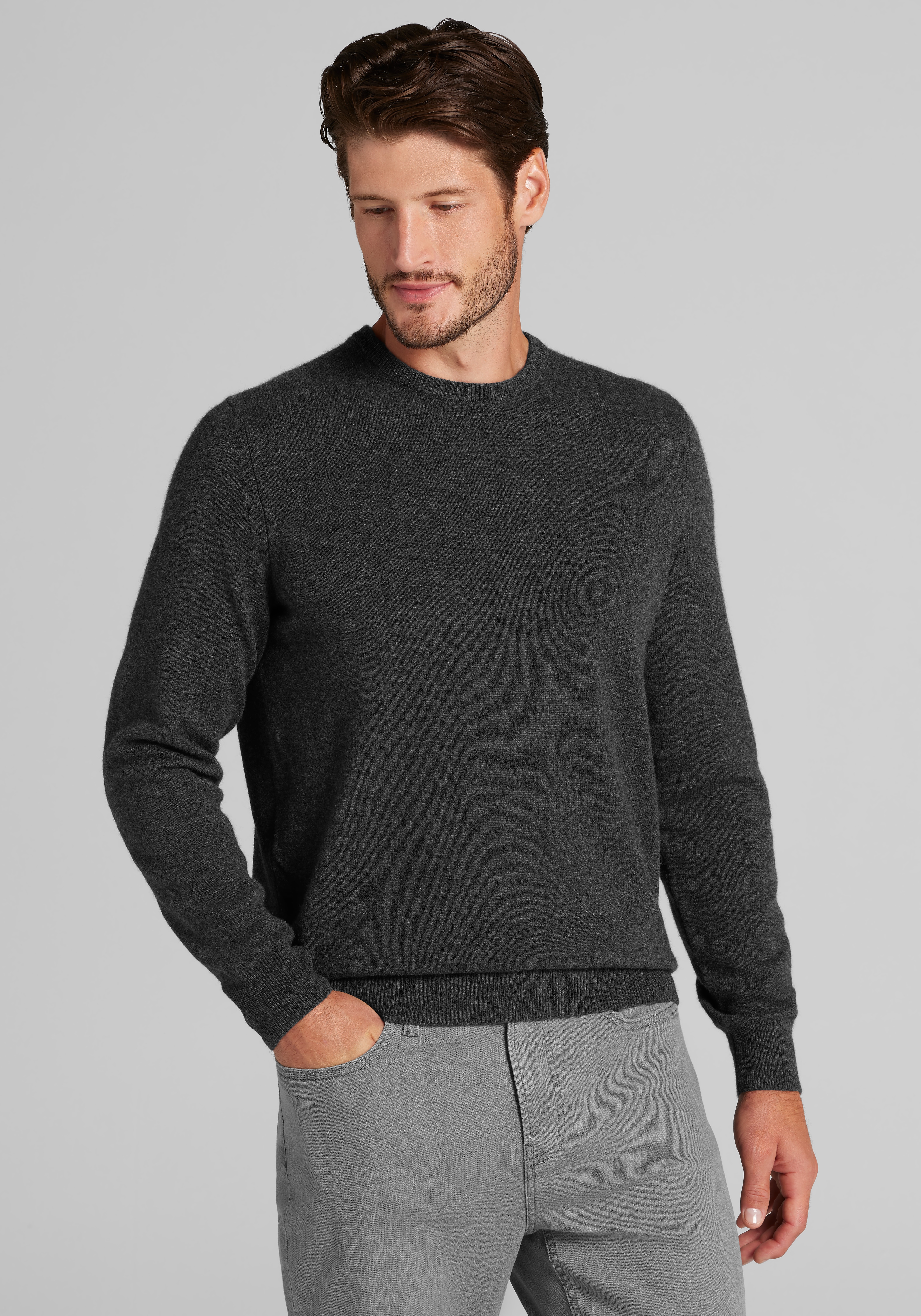 Men's FLYOUT_CATEGORY, Jos. A. Bank Tailored Fit Wool-Cashmere Crew Neck Sweater - Big & Tall - Jos A Bank