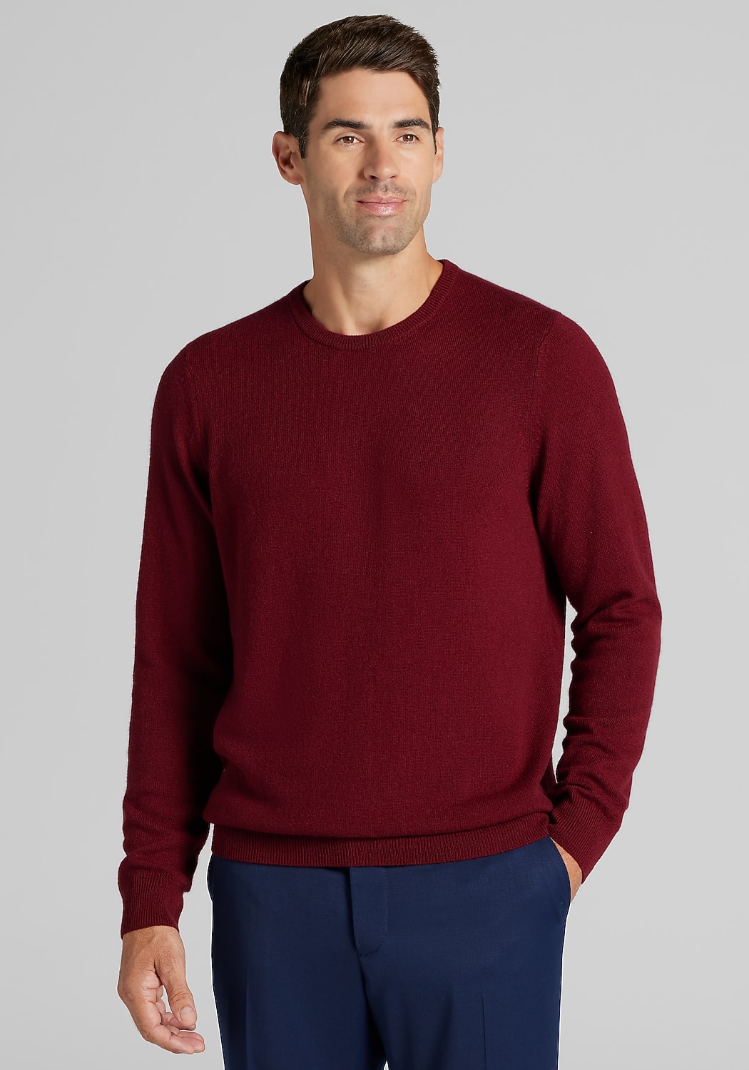 Jos. A. Bank Tailored Fit Wool-Cashmere Crew Neck Sweater - Big & Tall