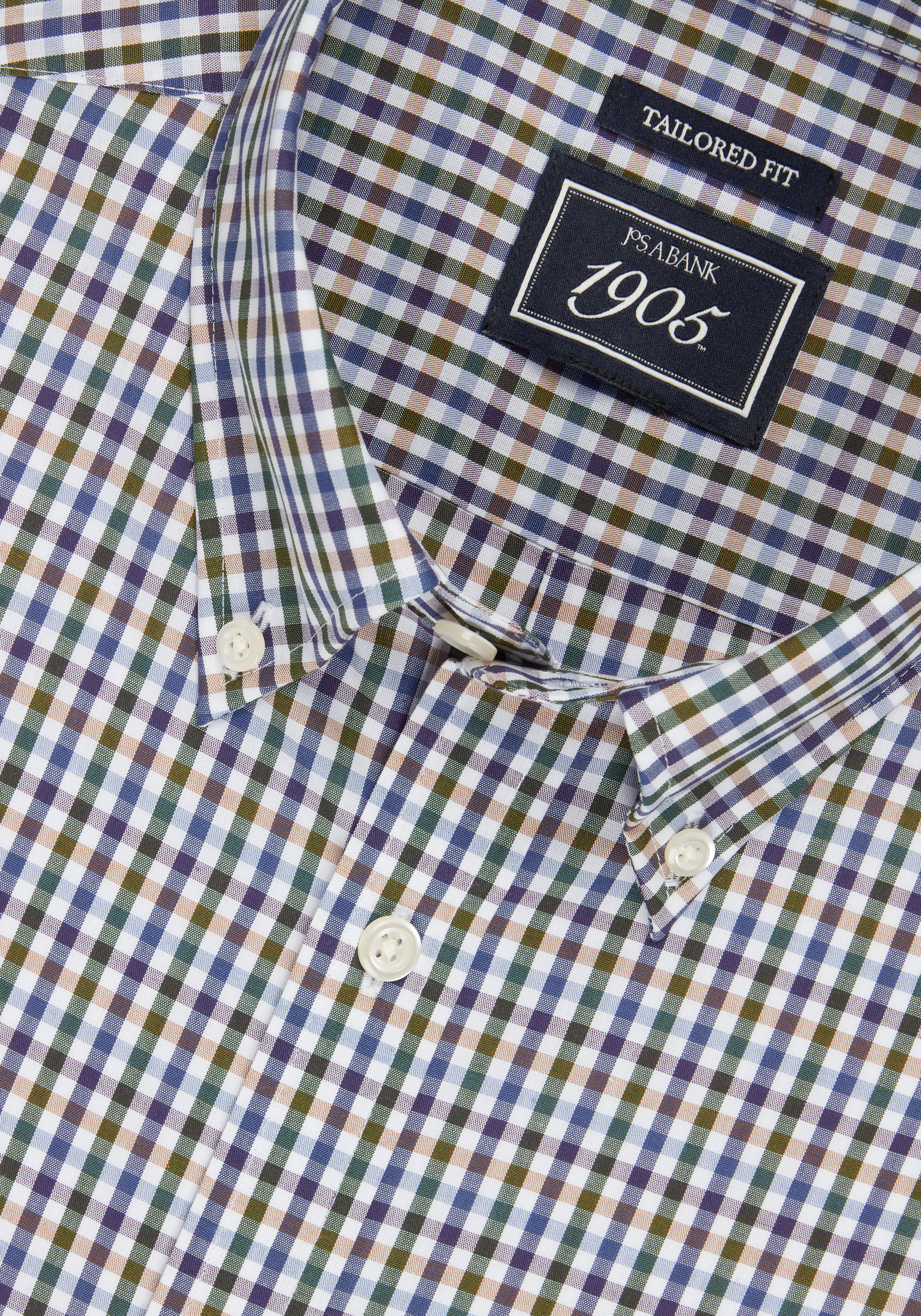 1905 Collection Tailored Fit Small Check Comfort Stretch Sportshirt - Big & Tall CLEARANCE