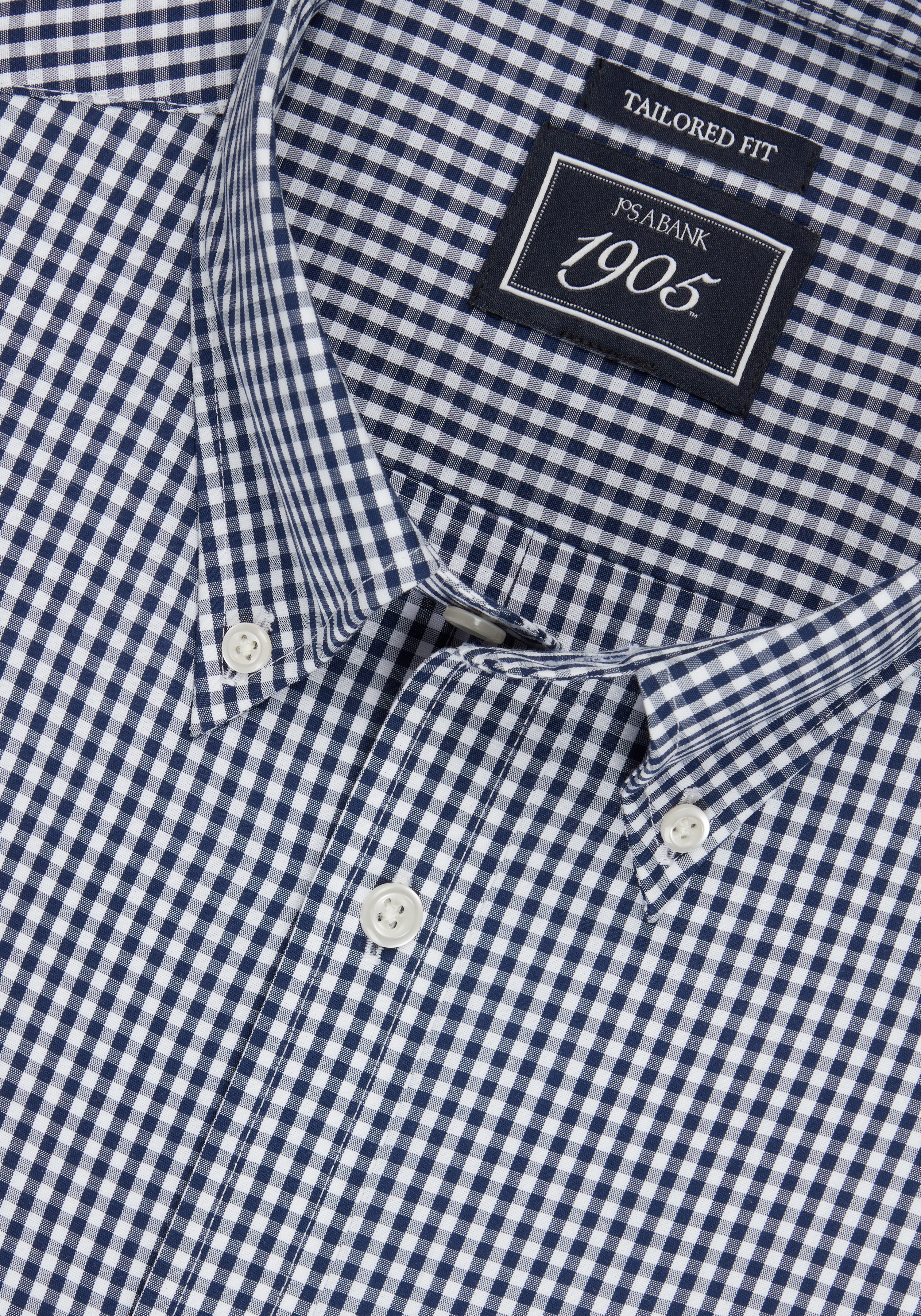 1905 Collection Tailored Fit Mini Check Comfort Stretch Sportshirt - Big & Tall CLEARANCE