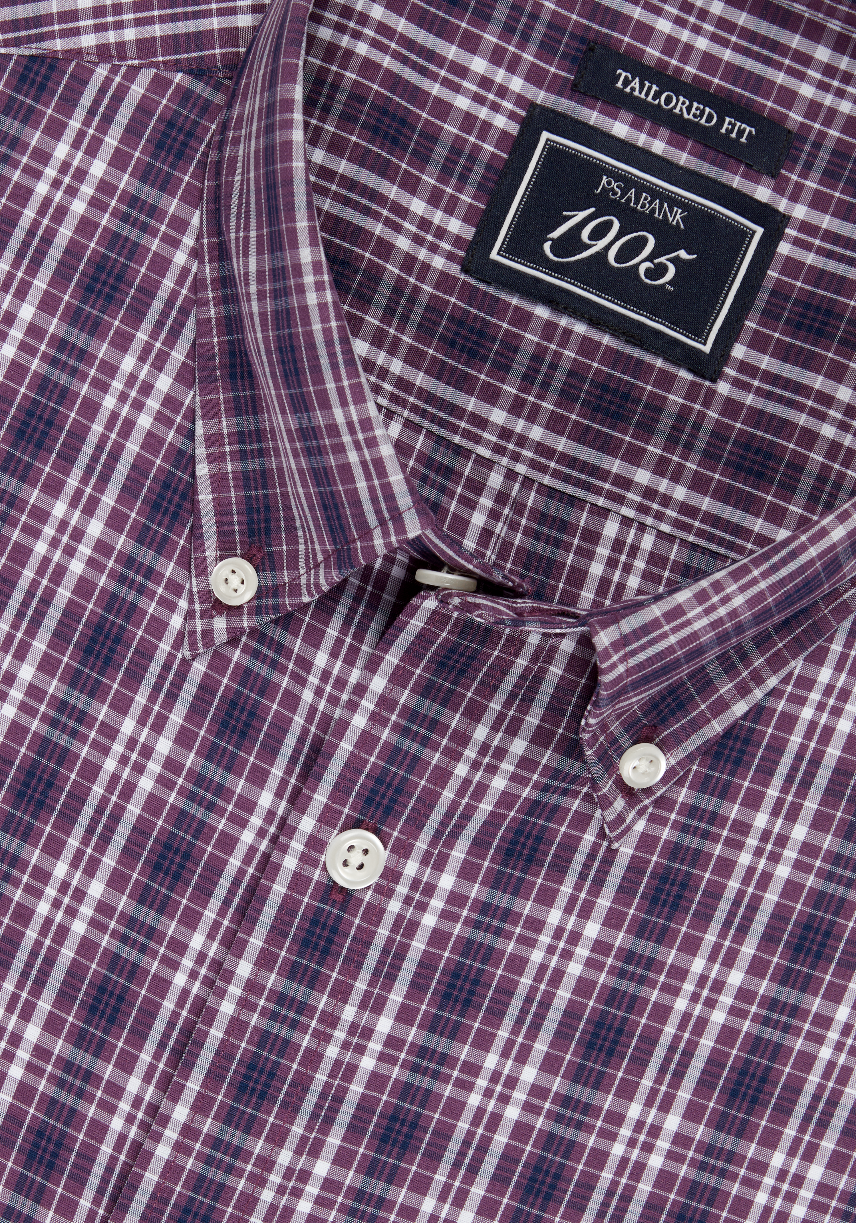 1905 Collection Tailored Fit Cross Check Comfort Stretch Sportshirt CLEARANCE
