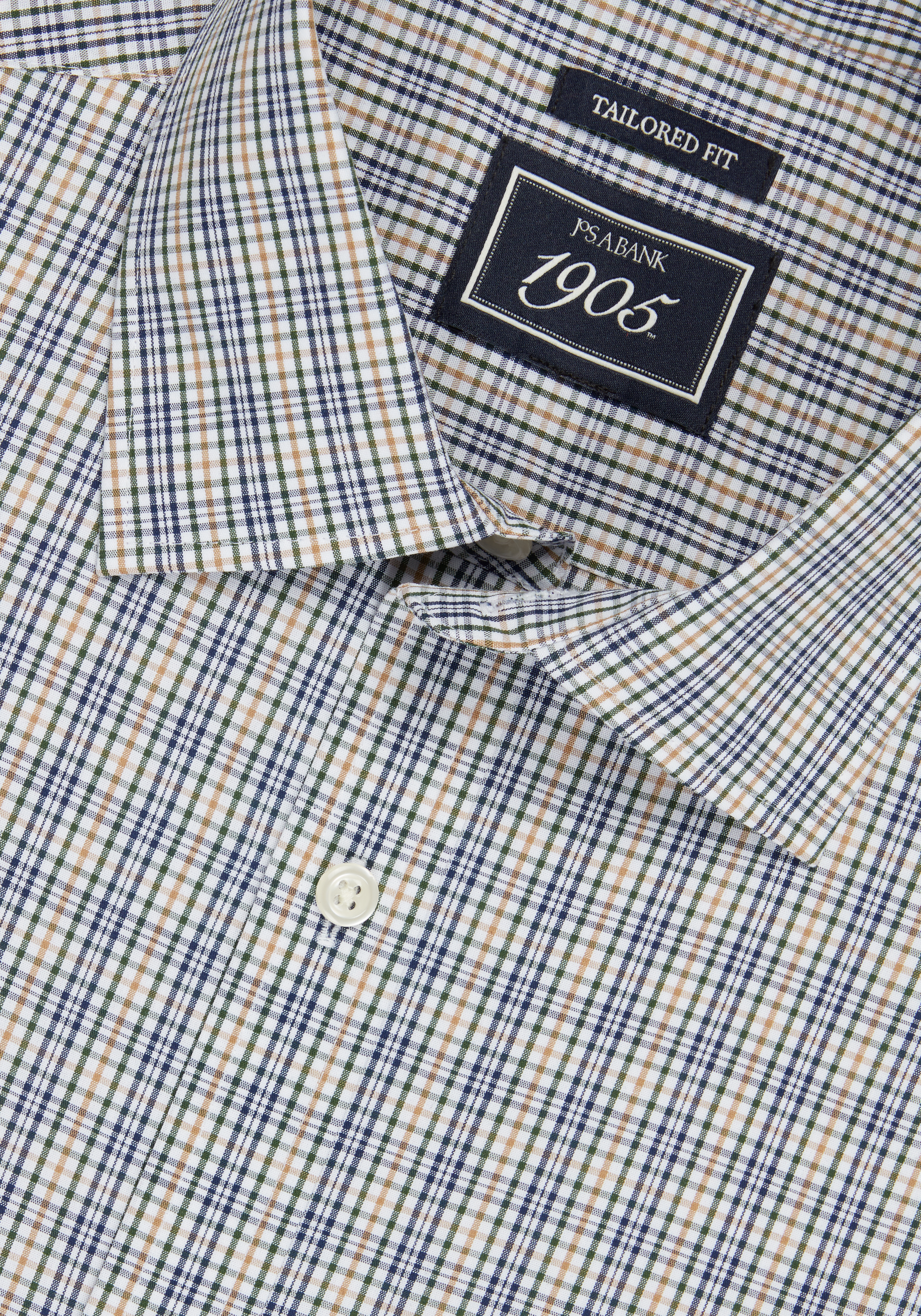 1905 Collection Tailored Fit Grid Check Comfort Stretch Sportshirt CLEARANCE