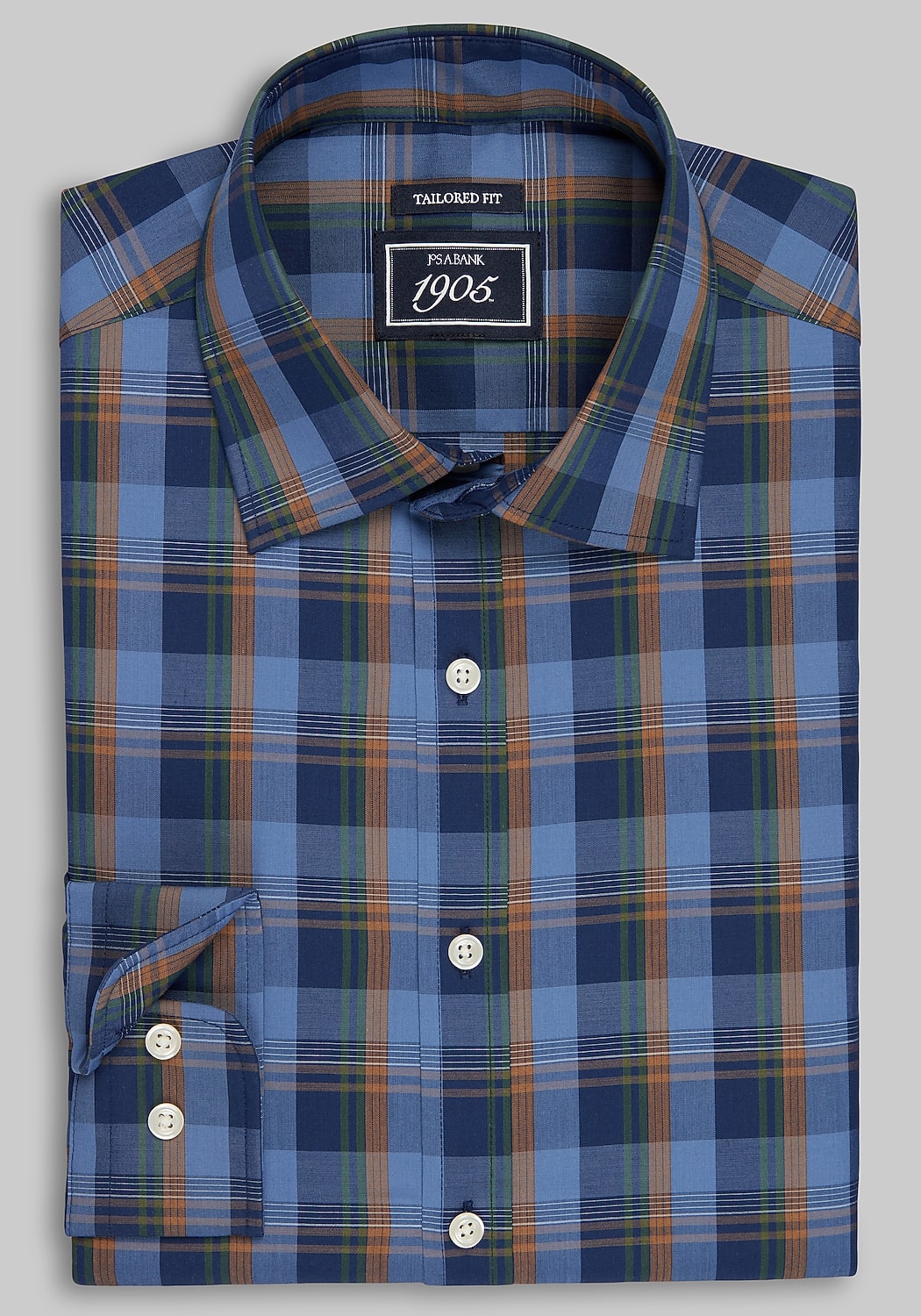 1905 Collection Tailored Fit Large Check Comfort Stretch Sportshirt