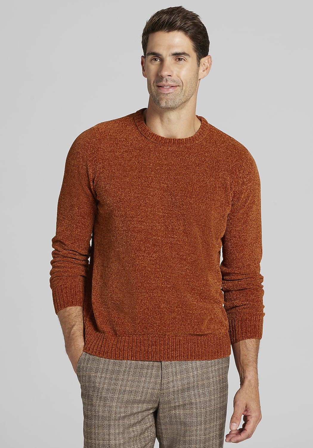 1905 Collection Tailored Fit Chenille Crew Neck Sweater CLEARANCE