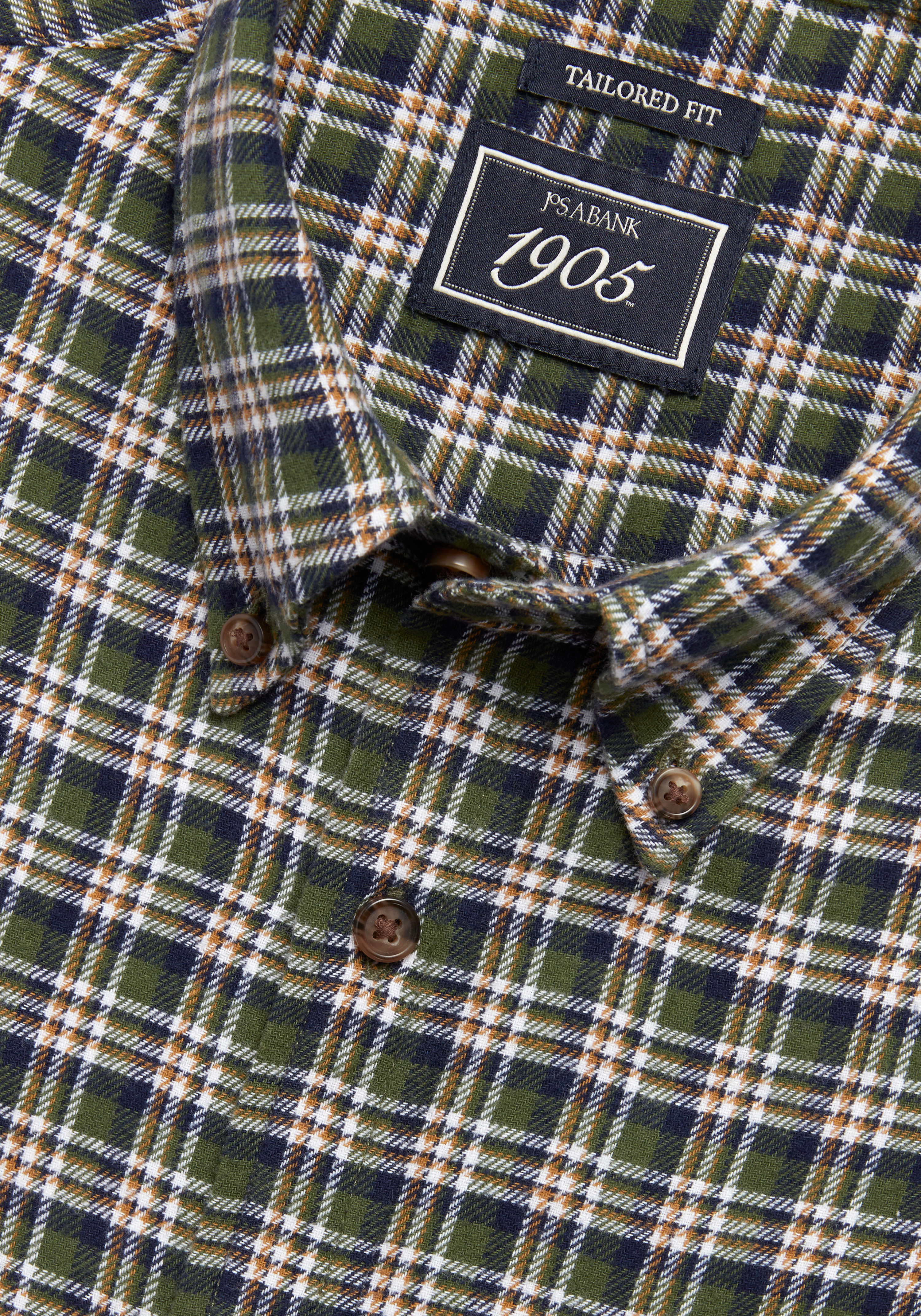 1905 Collection Tailored Fit Small Check Flannel Sportshirt - Big & Tall CLEARANCE
