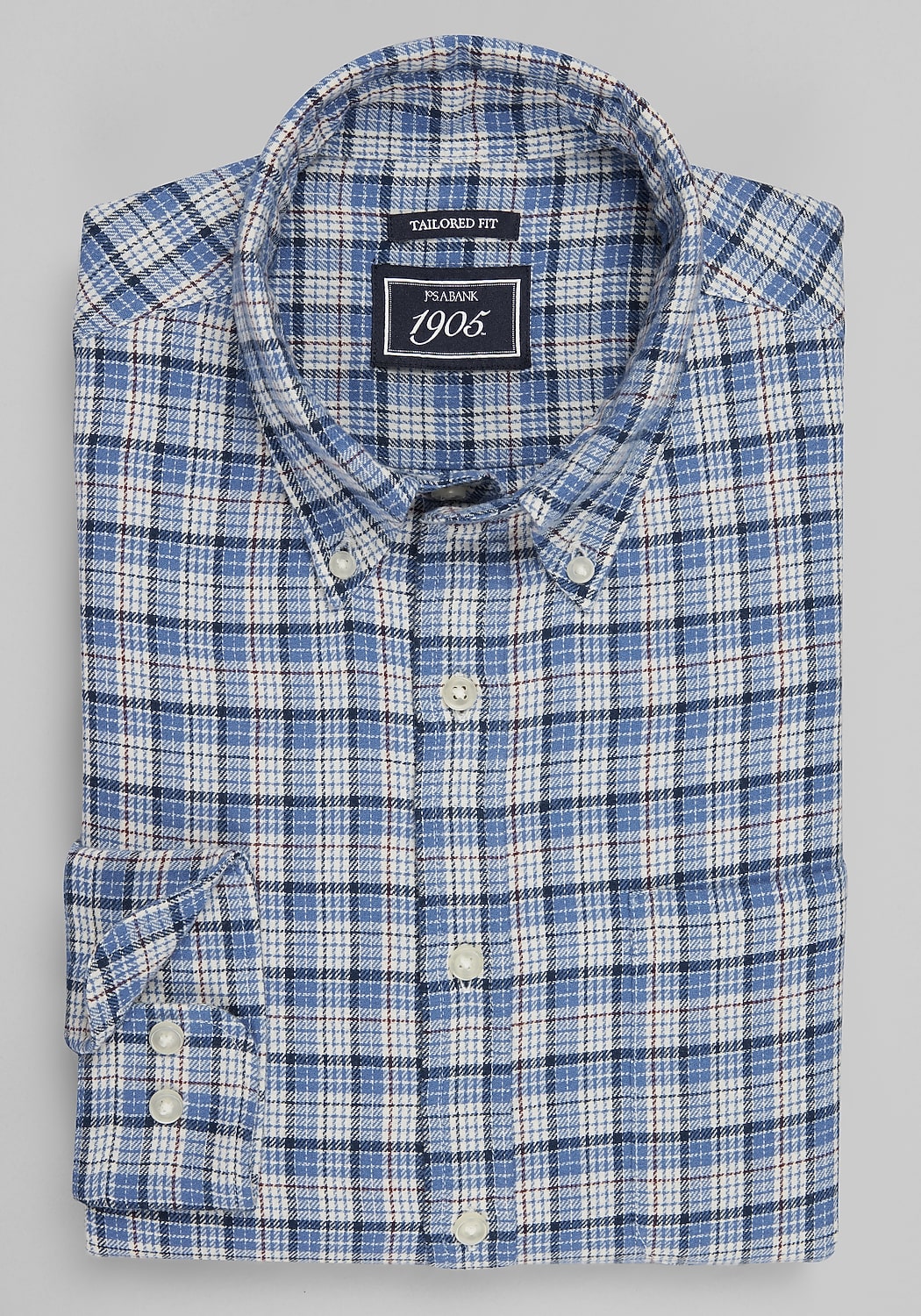 1905 Collection Tailored Fit Cross Check Flannel Sportshirt