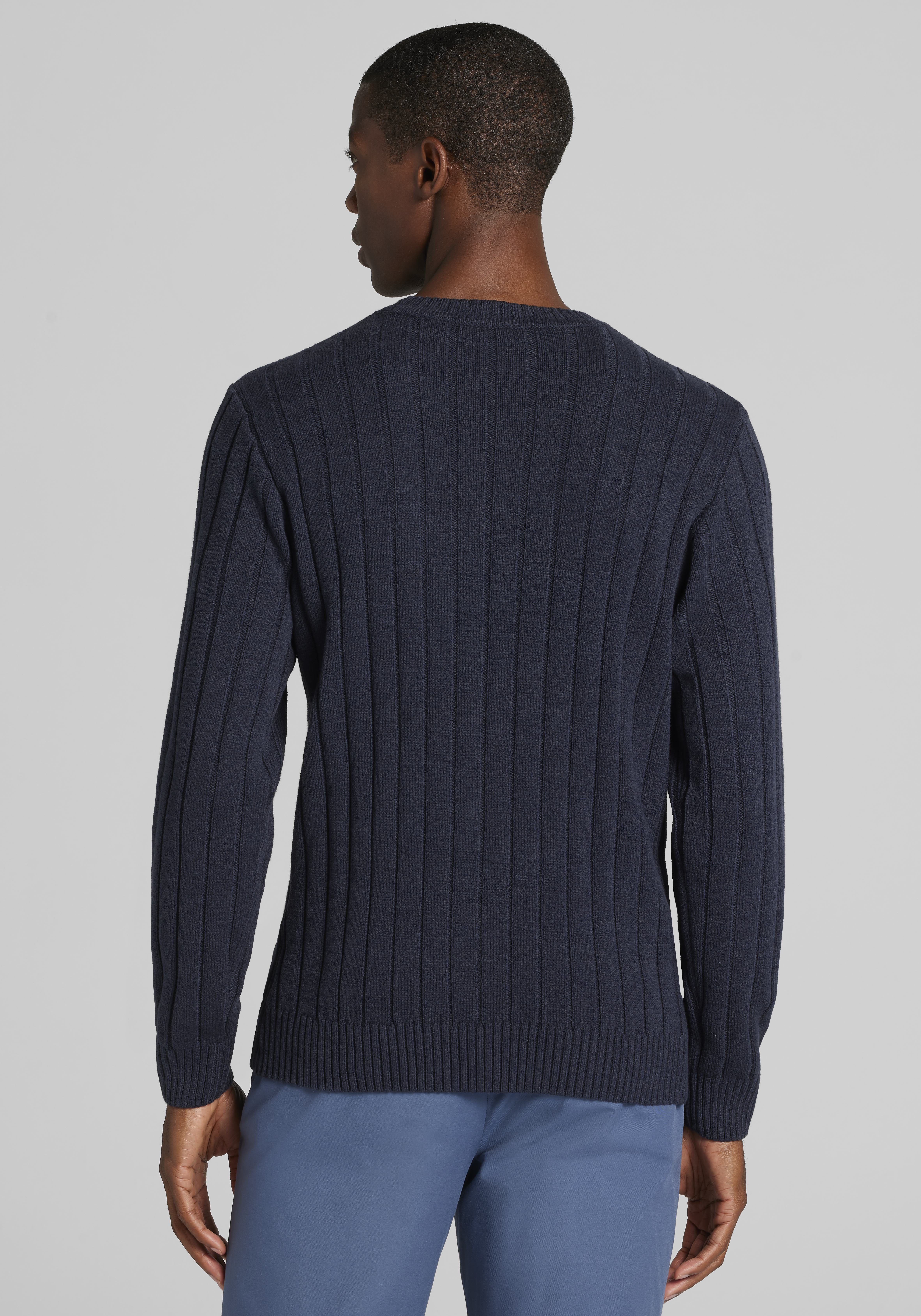 1905 Collection Tailored Fit Cable Knit Crew Neck Sweater CLEARANCE