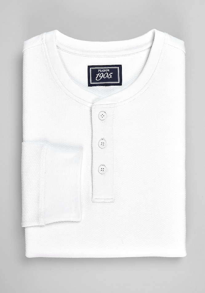 1905 Collection Tailored Fit Waffle Knit Henley CLEARANCE - All