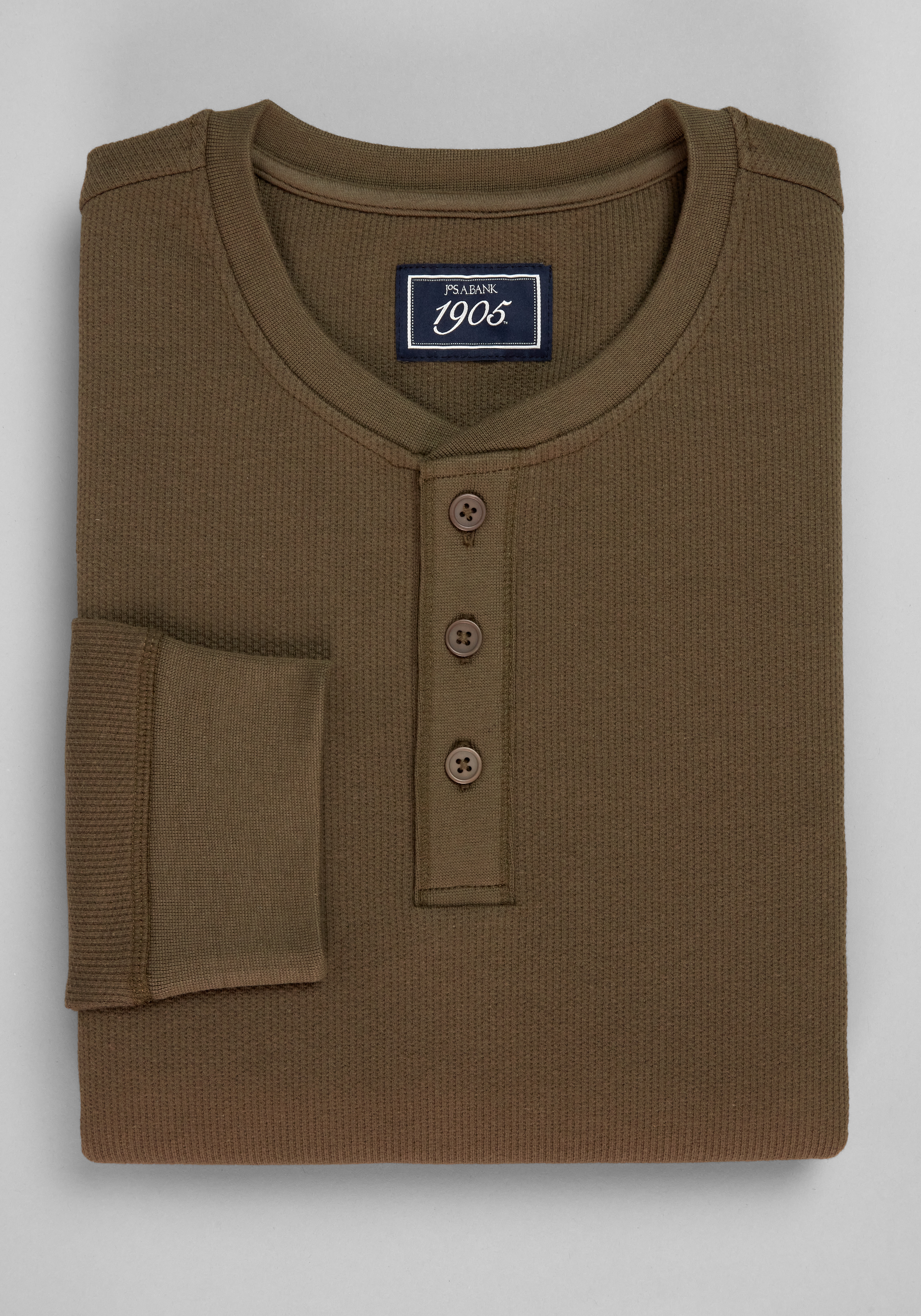 Men's FLYOUT_CATEGORY, 1905 Collection Tailored Fit Waffle Knit Henley - Big & Tall - Big & Tall - Jos A Bank