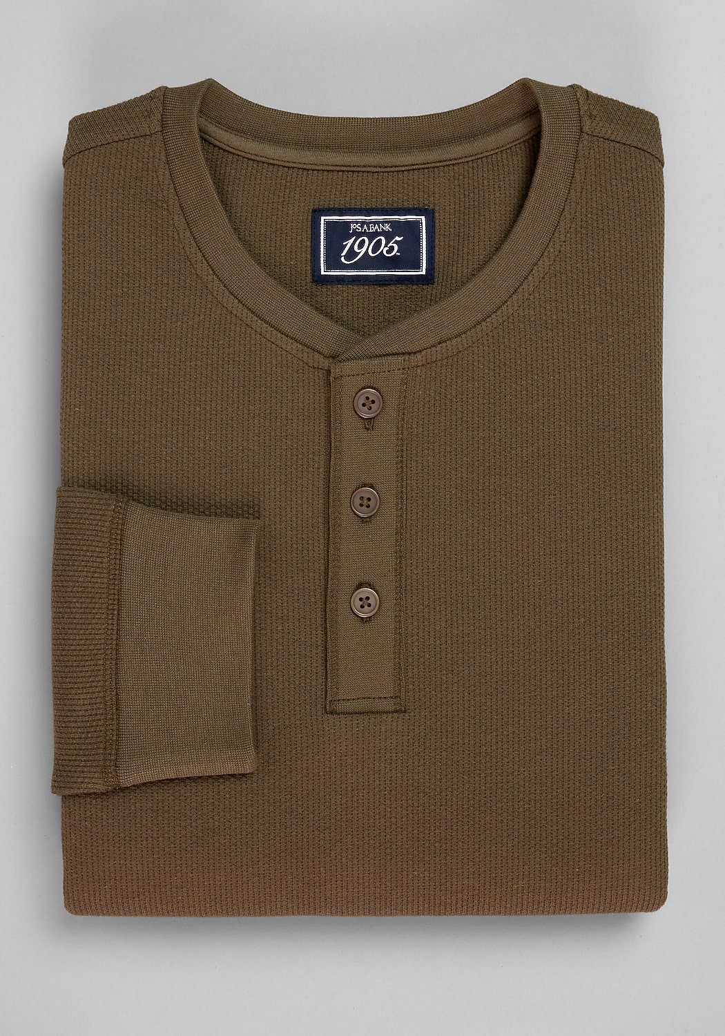 1905 Collection Tailored Fit Waffle Knit Henley - Big & Tall - Big & Tall