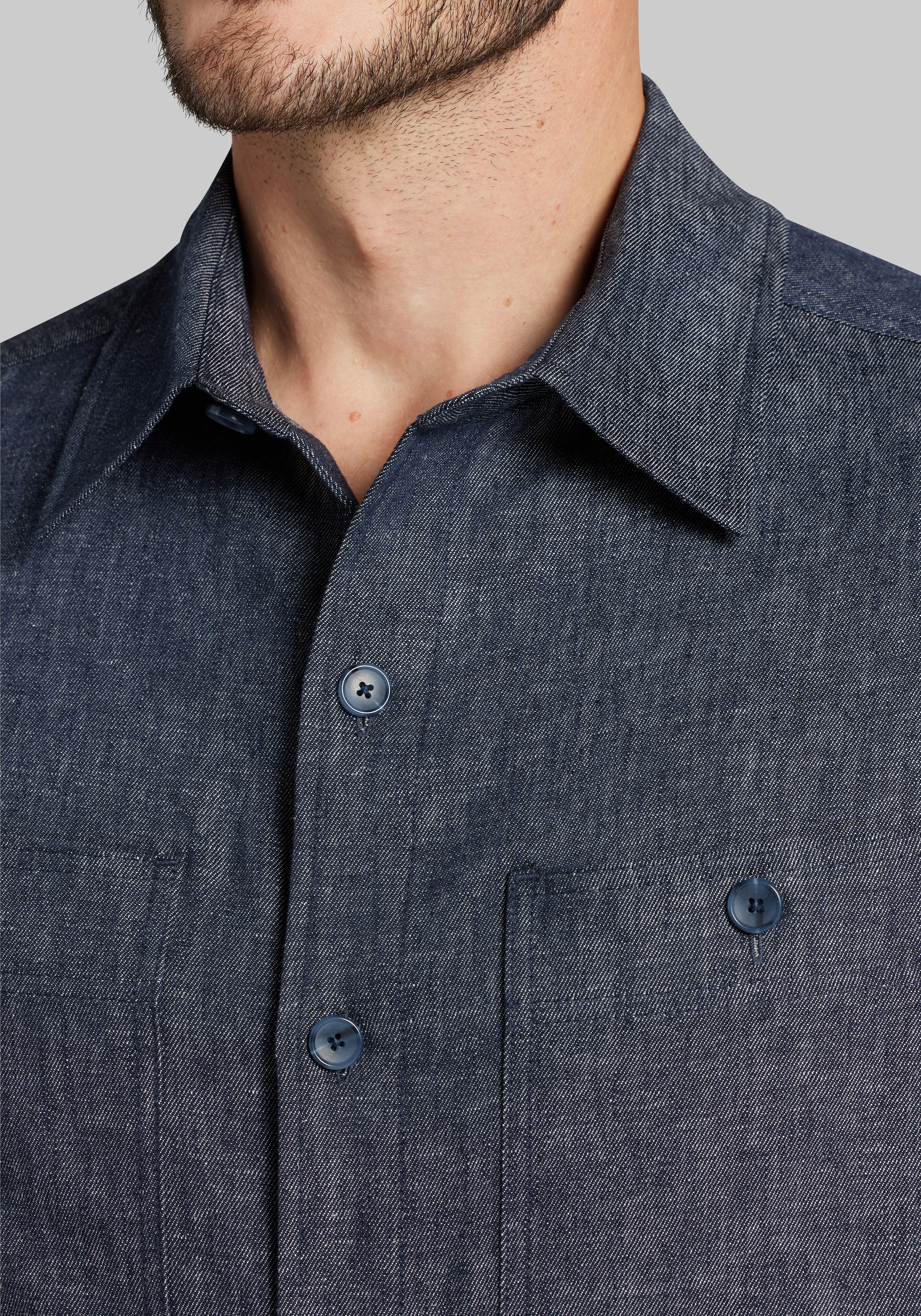 Jos. A. Bank Tailored Fit Linen-Cotton Shirt Jacket