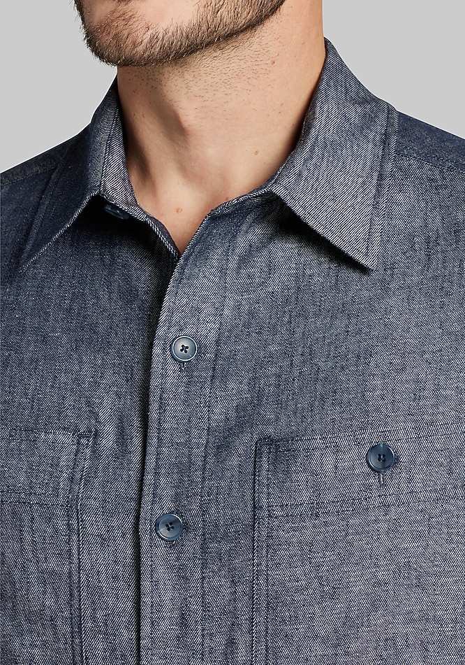 Jos. A. Bank Tailored Fit Linen-Cotton Shirt Jacket - Big & Tall