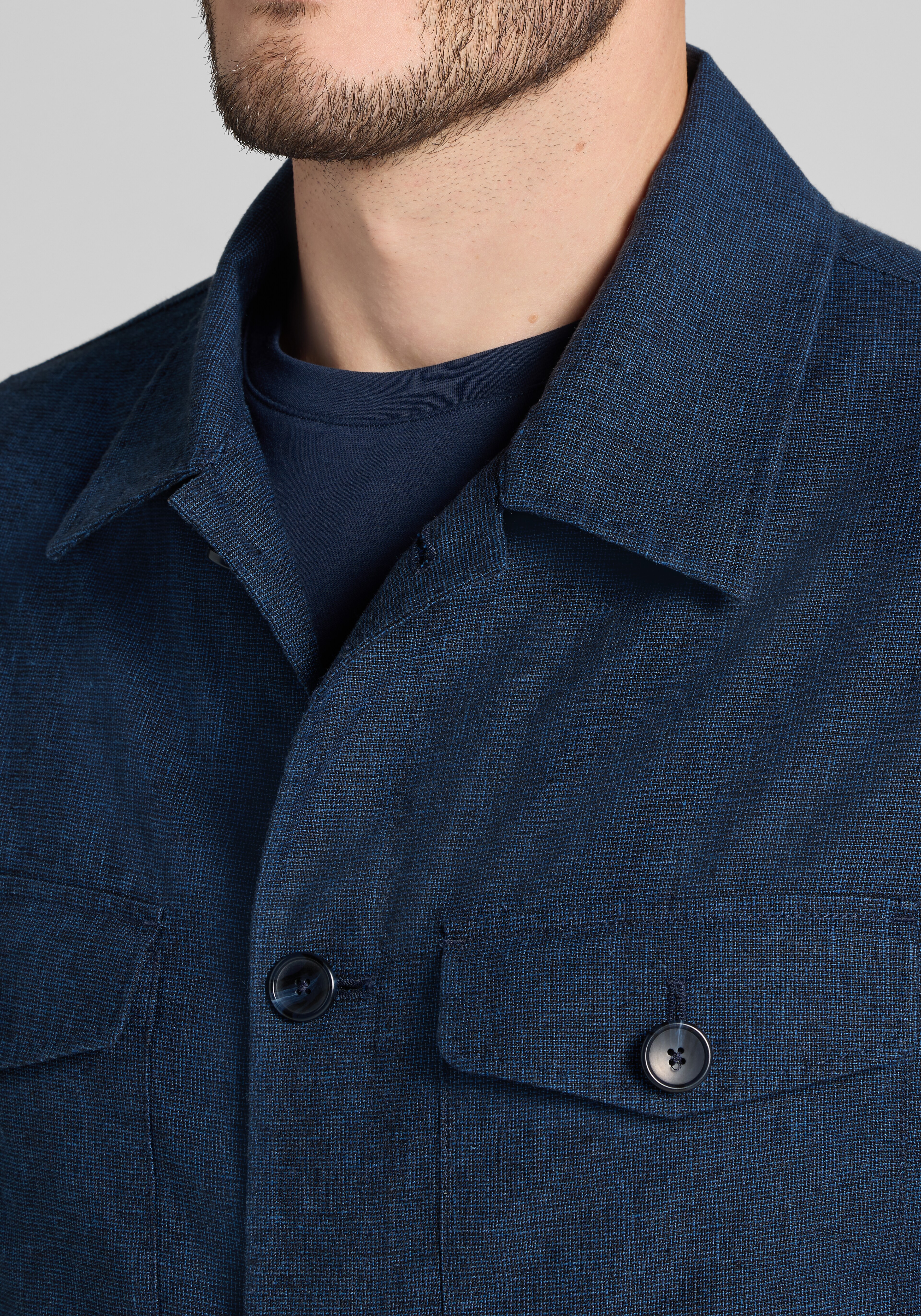 Jos. A. Bank Tailored Fit Basketweave Shirt Jacket - Big & Tall CLEARANCE