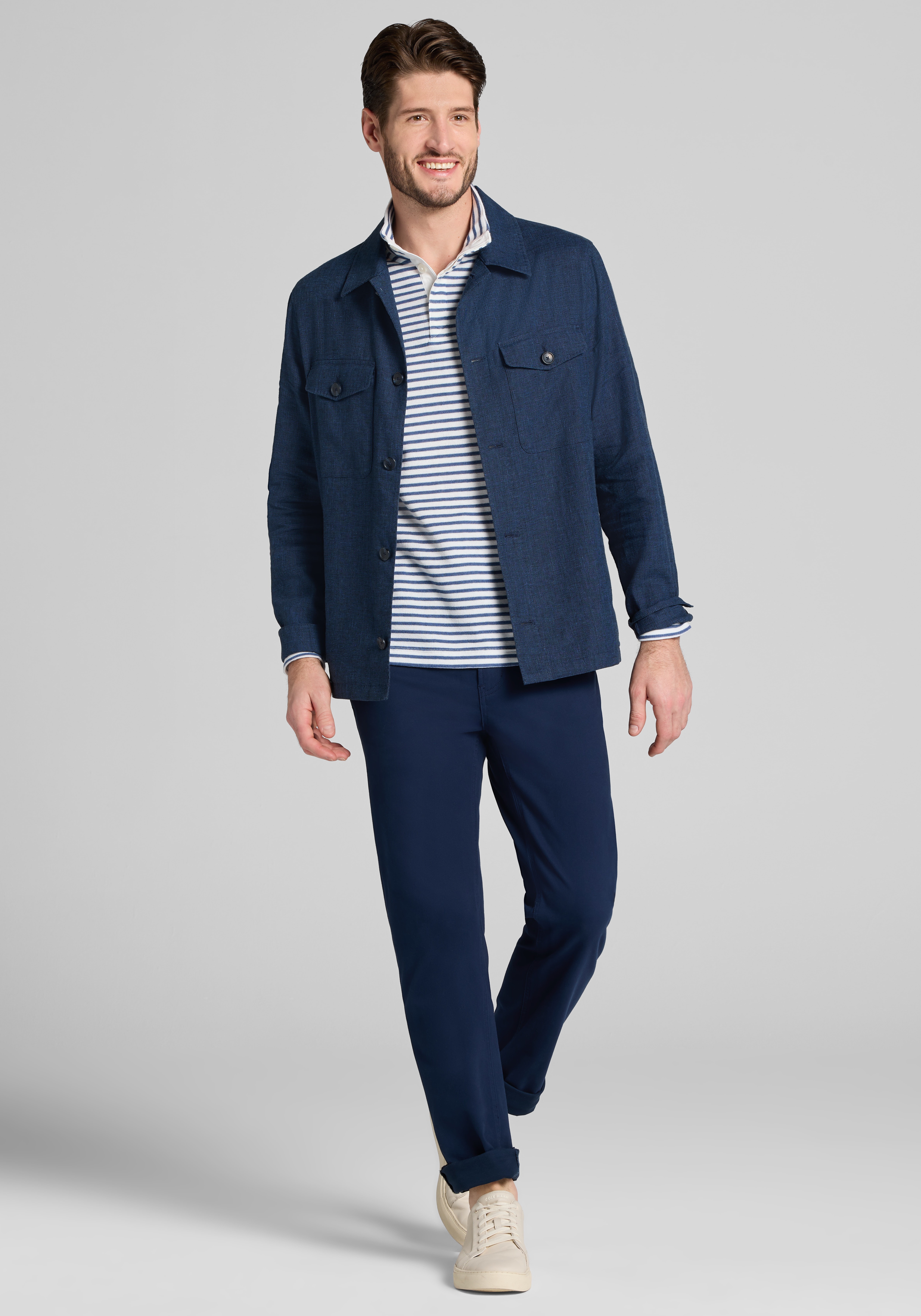 Jos. A. Bank Tailored Fit Basketweave Shirt Jacket