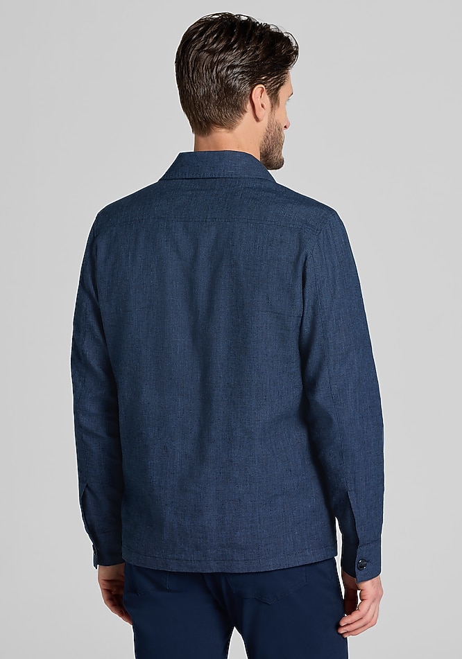 Jos. A. Bank Tailored Fit Basketweave Shirt Jacket - Big & Tall