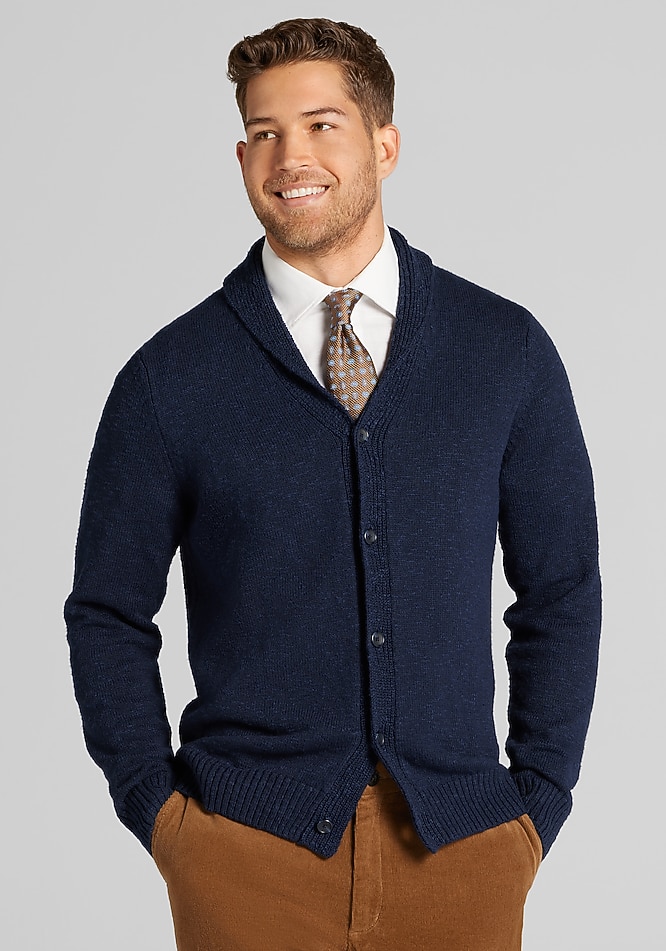 Jos. A. Bank Tailored Fit Shawl Collar Cardigan Sweater - Big