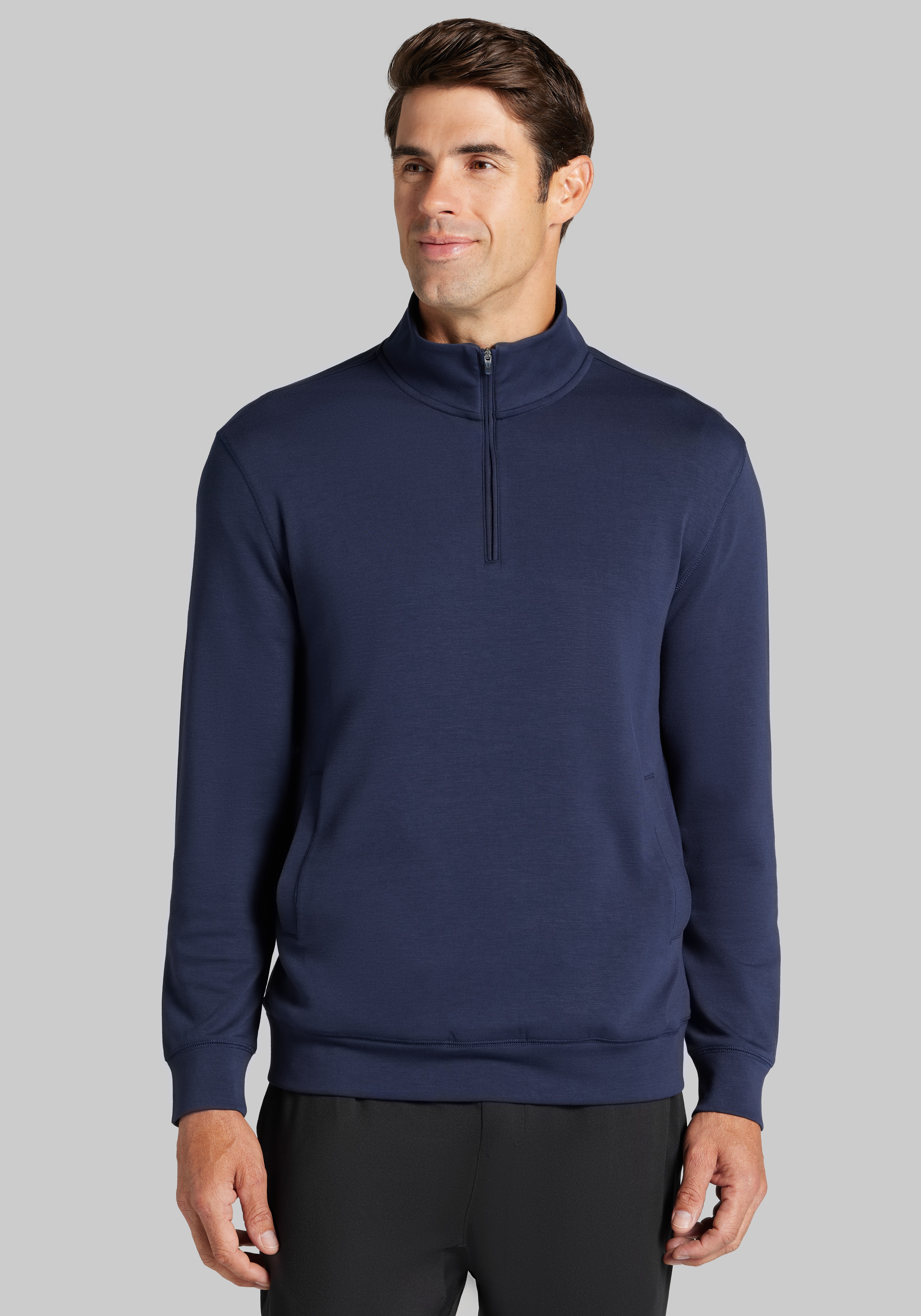 Men's Sweaters, Traveler&reg; COOL<i>MOTION</i> Traditional Fit Quarter-Zip Pullover - Jos A Bank
