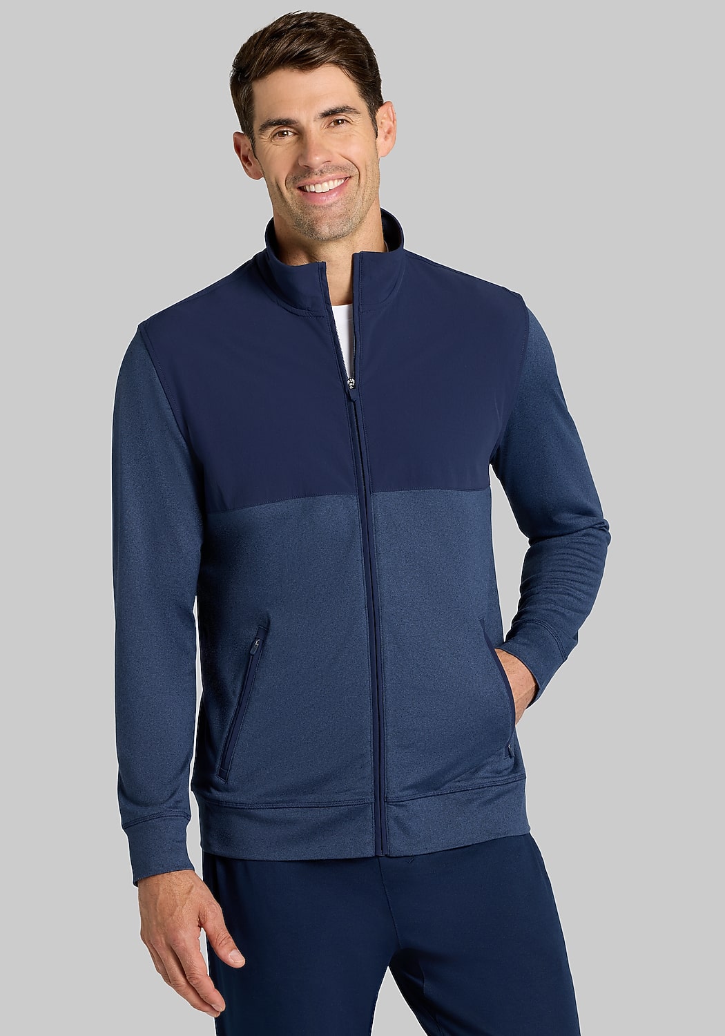 Traveler&reg; COOL<i>MOTION</i> Tailored Fit Long Sleeve Full Zip Shirt