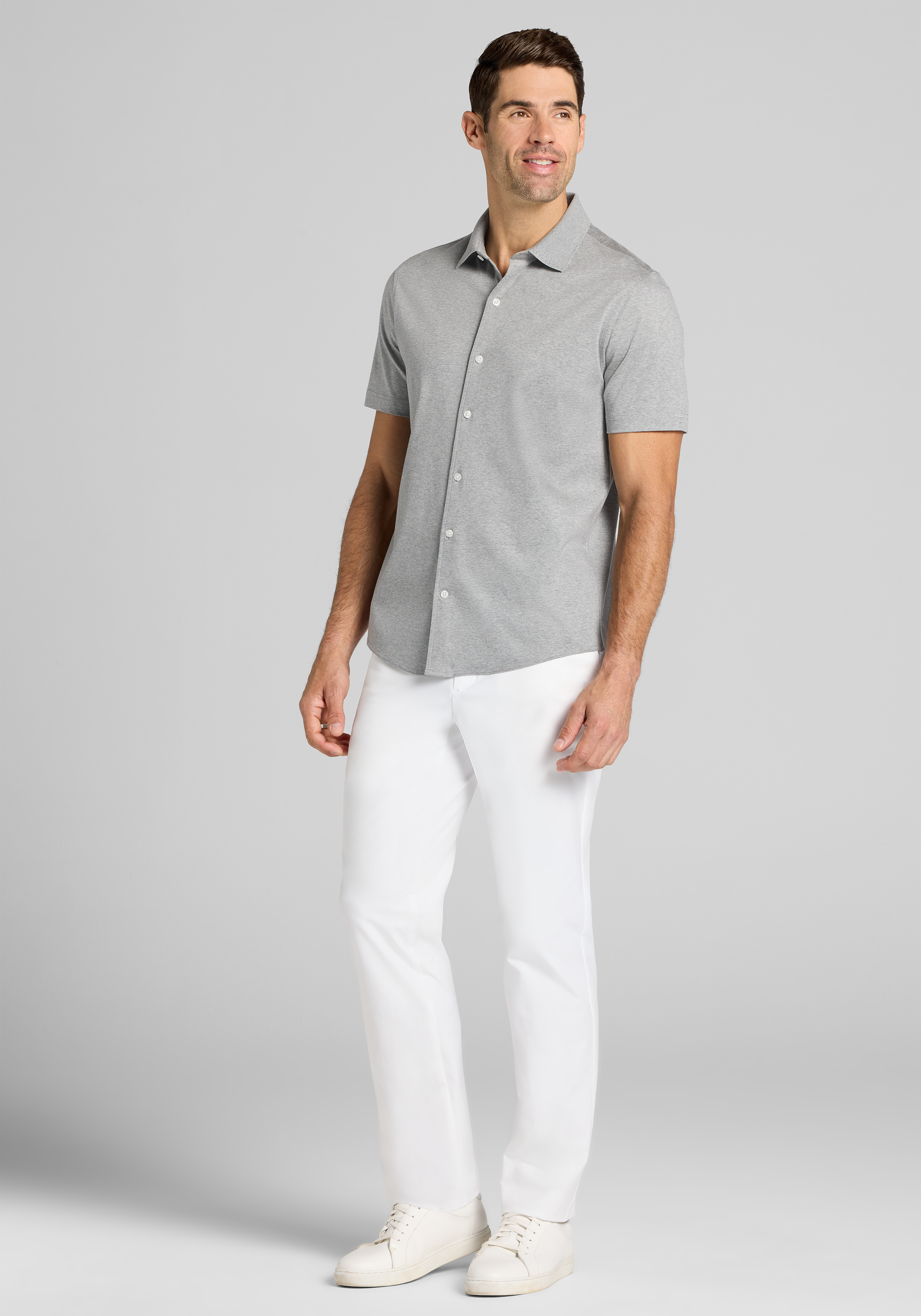 Jos. A. Bank Tailored Fit Short Sleeve Button Front Shirt
