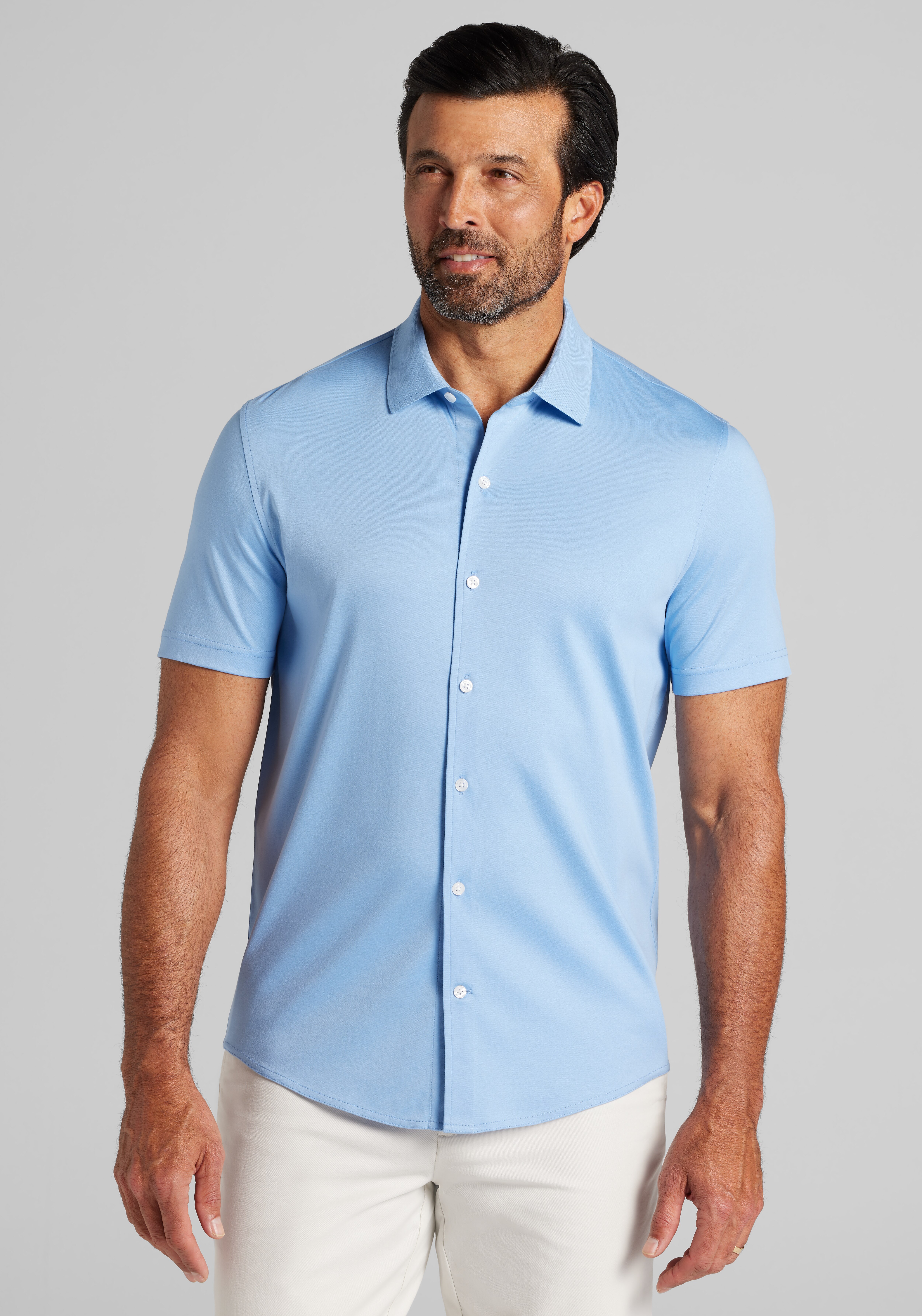 Jos. A. Bank Tailored Fit Short Sleeve Button Front Shirt