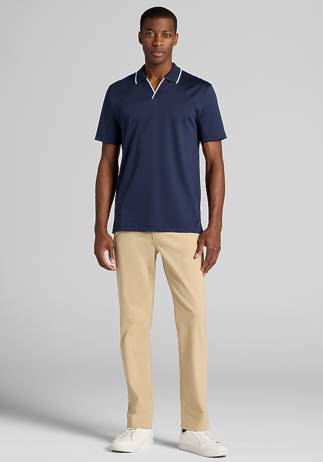 Jos. A. Bank Tailored Fit Short Sleeve Liquid Cotton Interlock