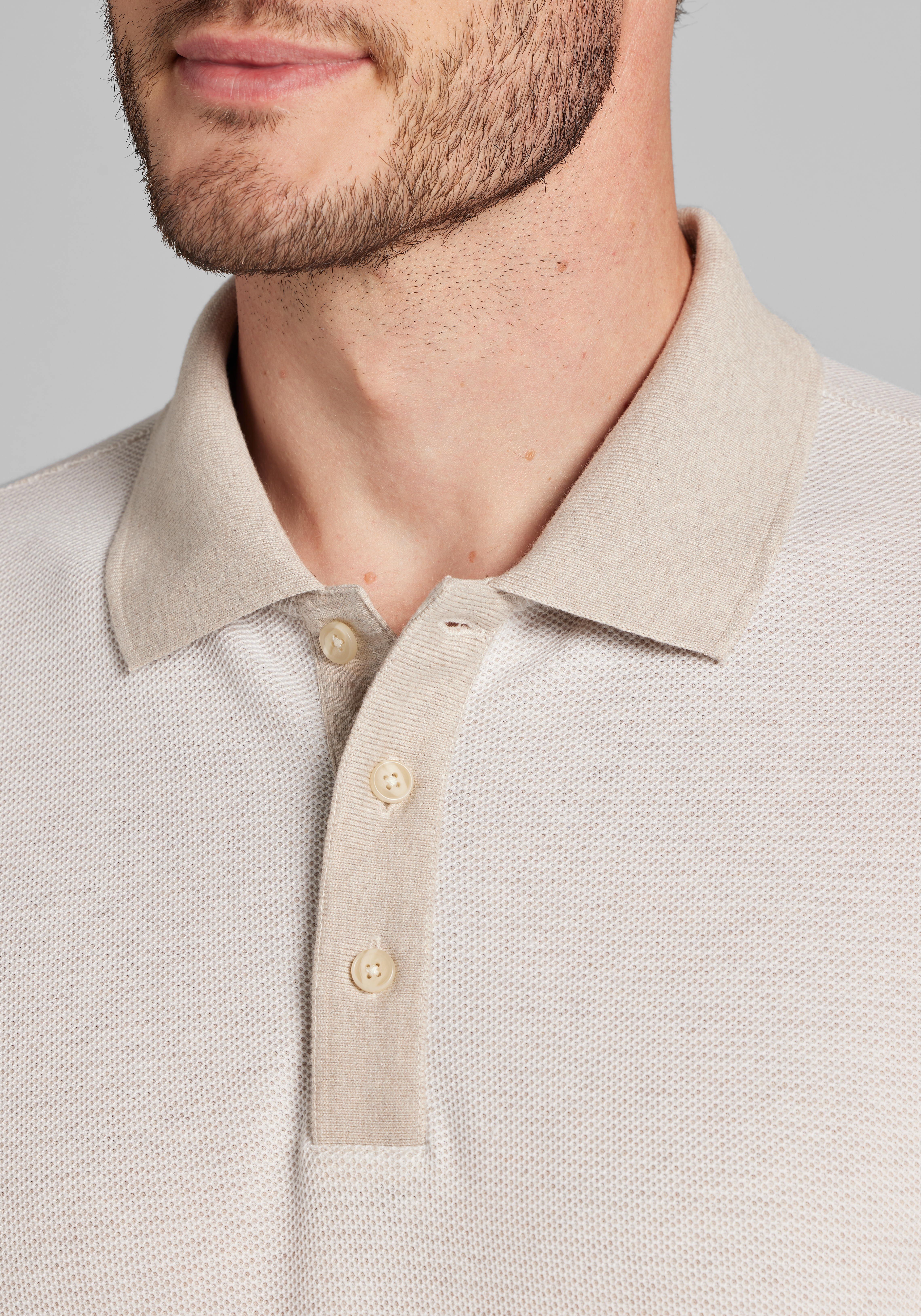 Jos. A. Bank Tailored Fit Jacquard Knit Polo