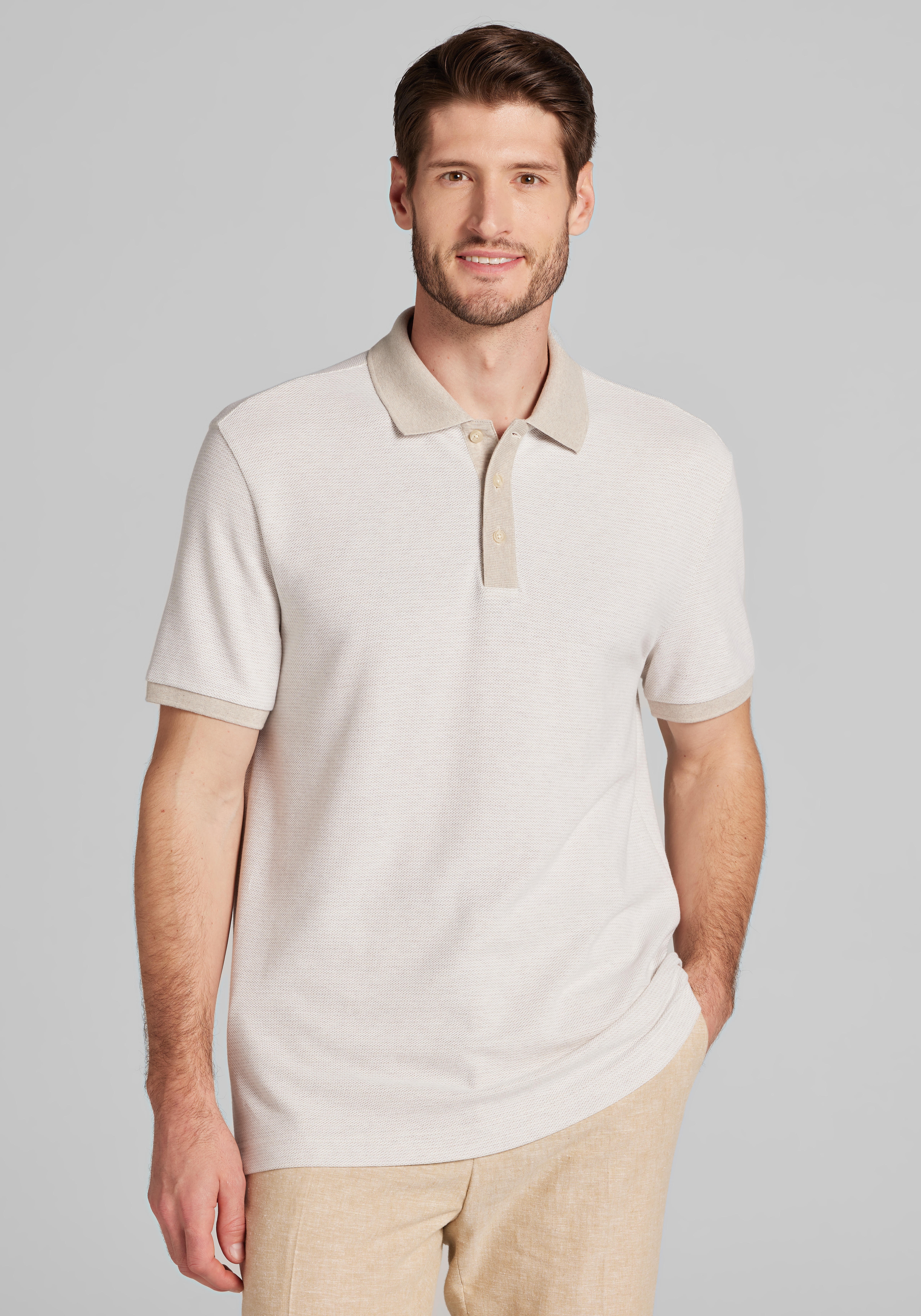 Men's Casual Tops, Jos. A. Bank Tailored Fit Jacquard Knit Polo - Jos A Bank