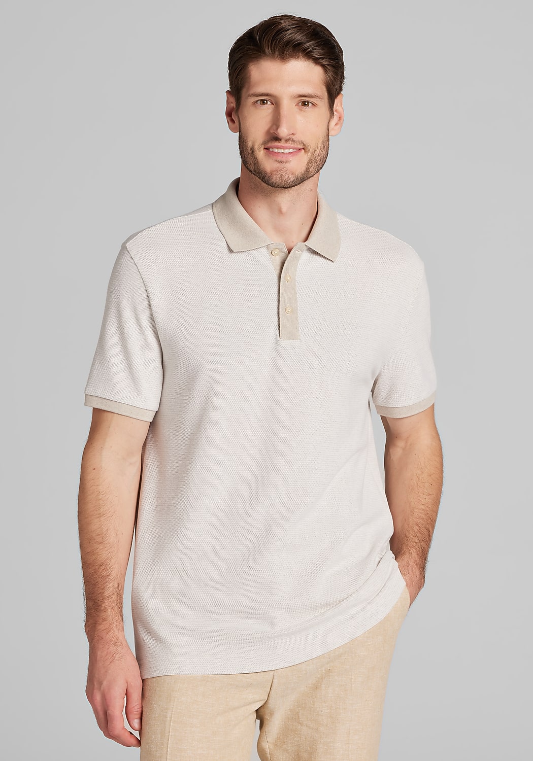Jos. A. Bank Tailored Fit Jacquard Knit Polo - Big & Tall