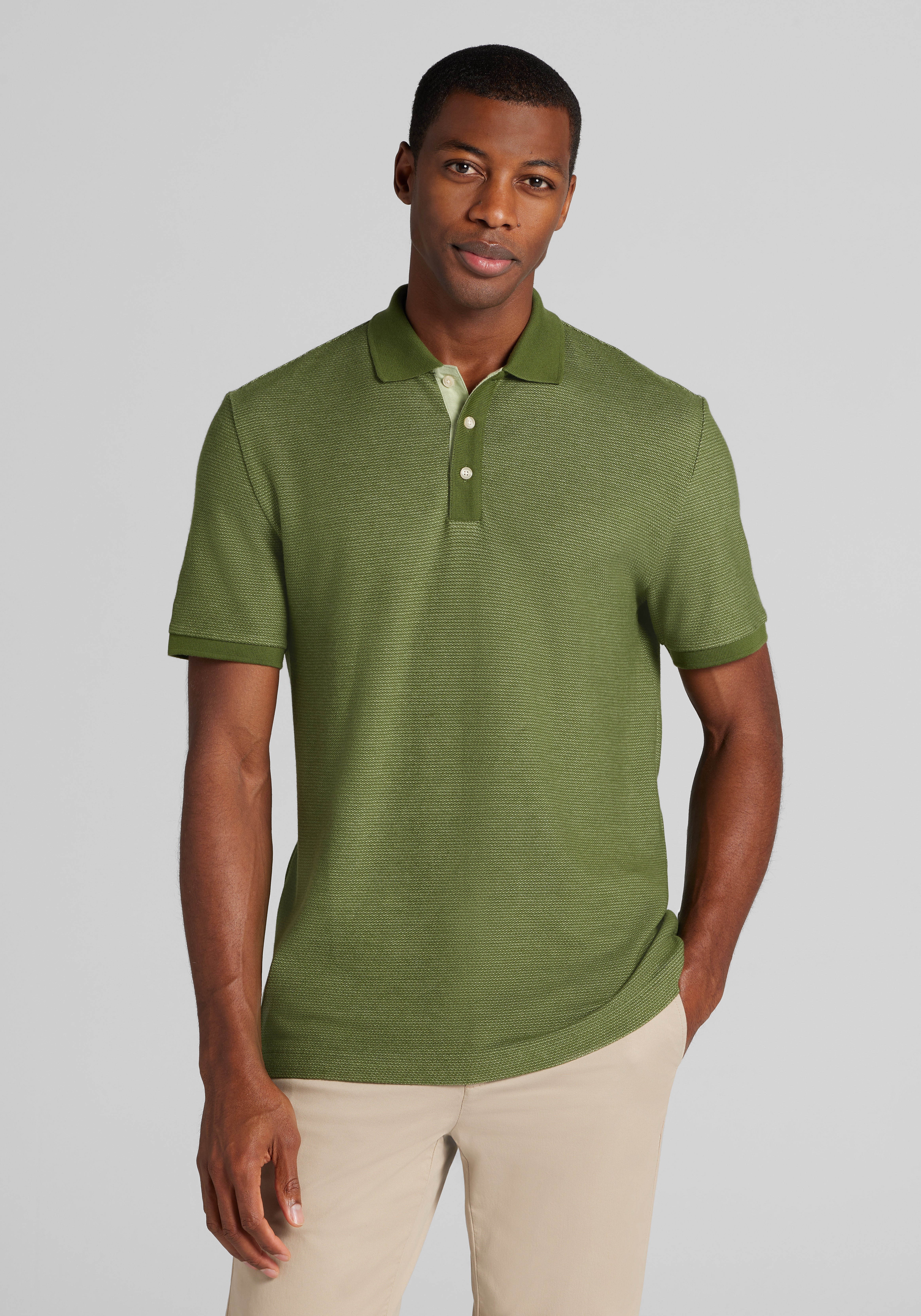 Jos. A. Bank Tailored Fit Jacquard Knit Polo