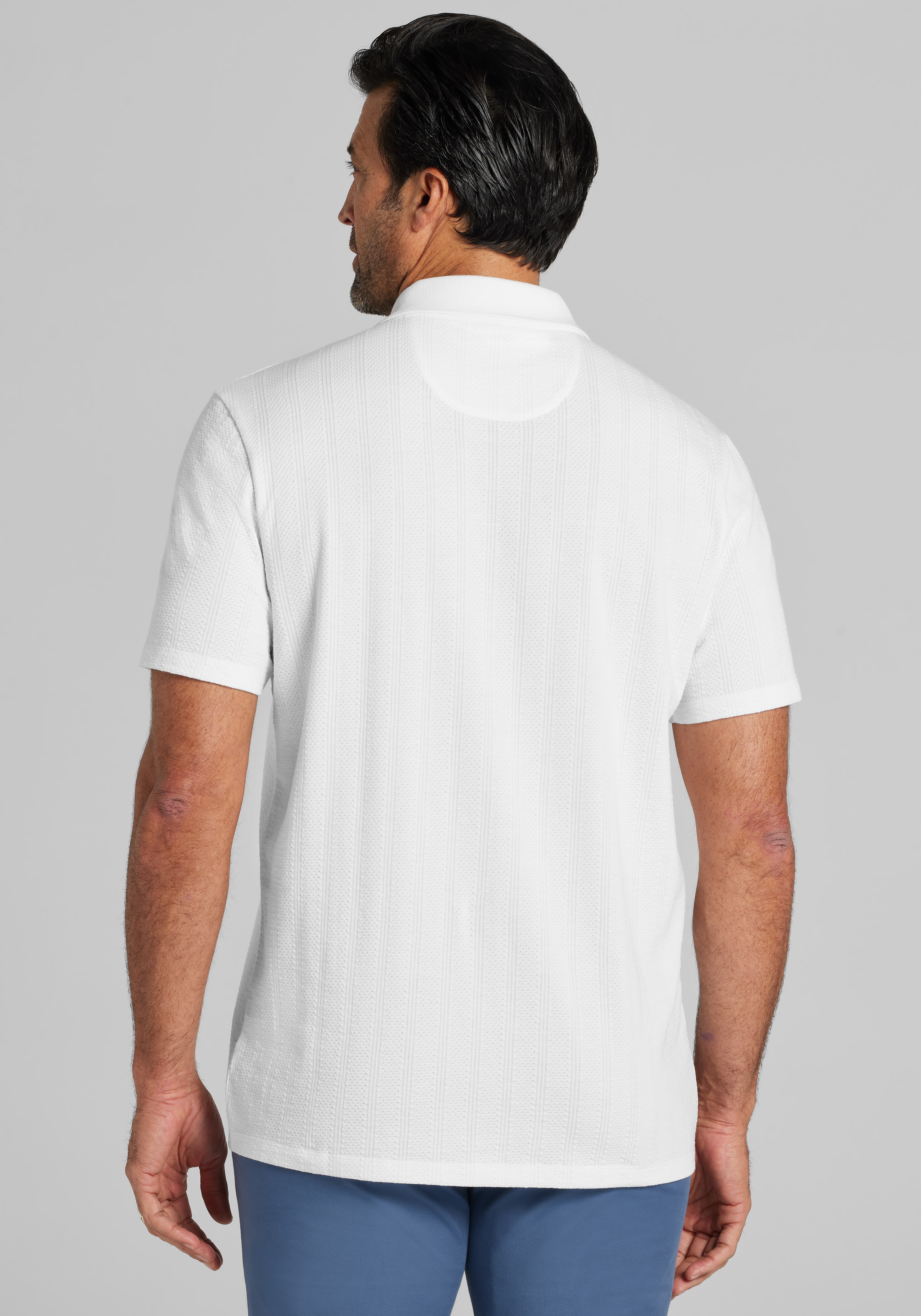 Jos. A. Bank Traditional Fit Vertical Textured Johnny Collar Polo