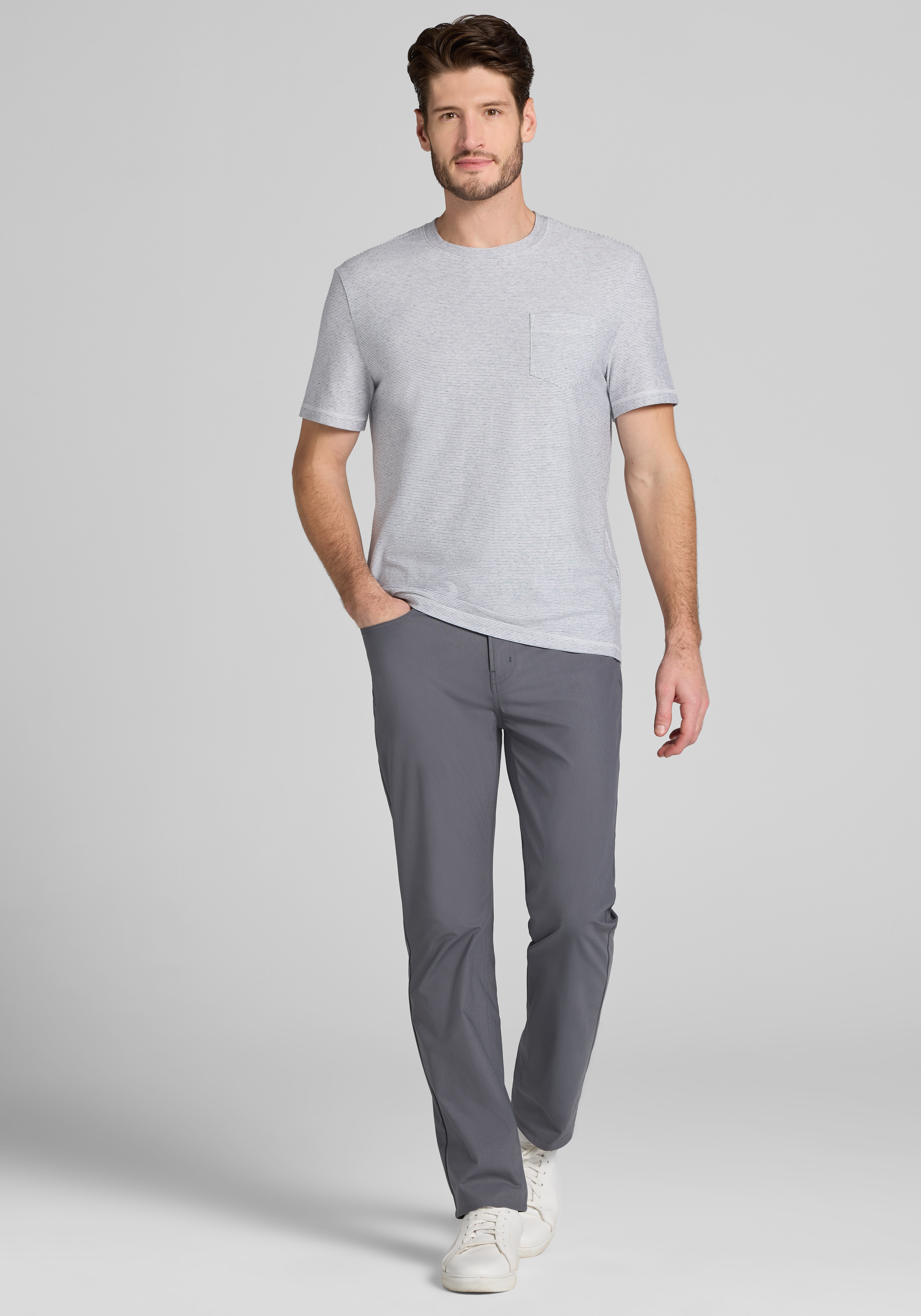 Jos. A. Bank Tailored Fit Heather Stripe Tee