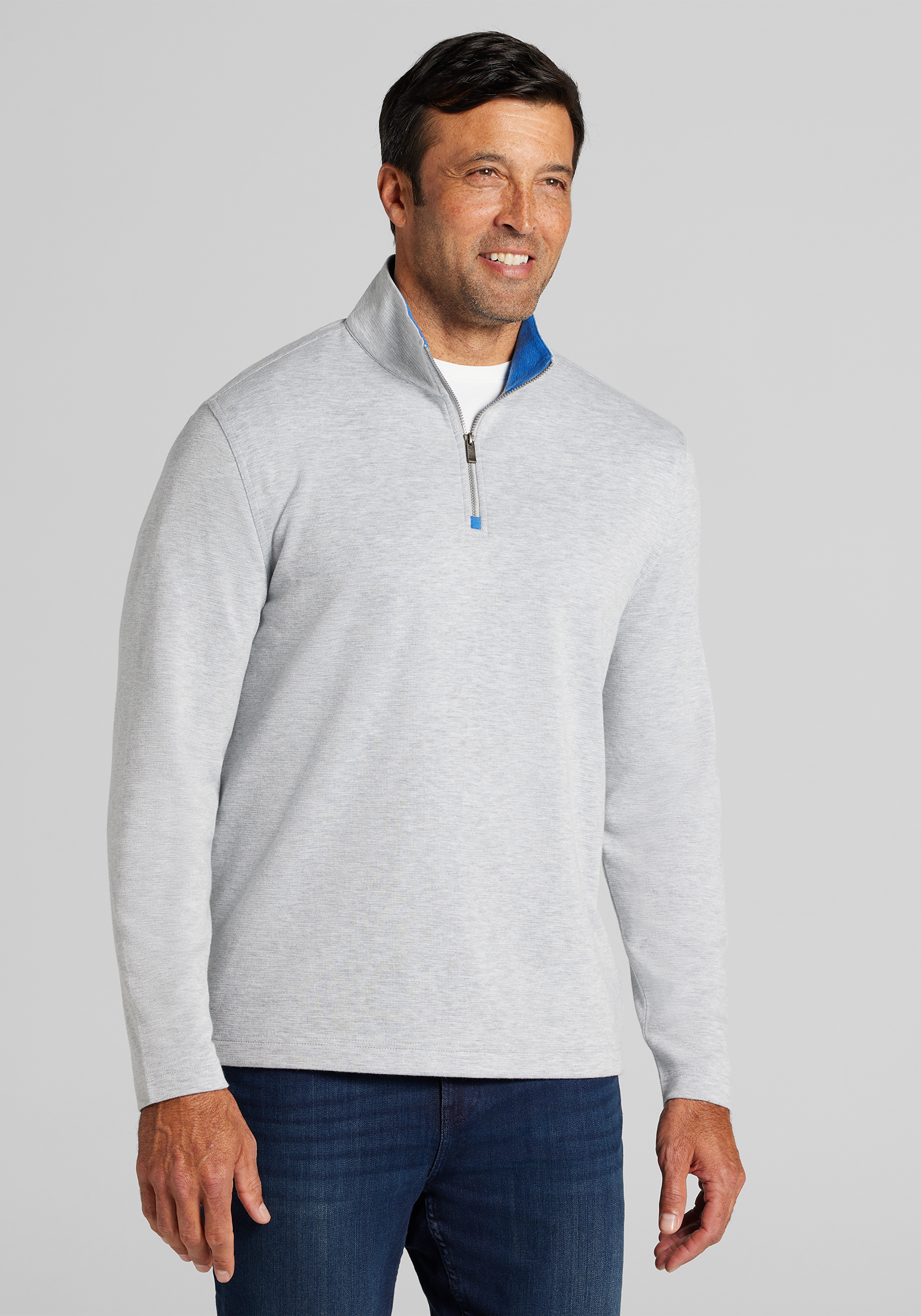 Men's Sale & Clearance, Jos. A. Bank Tailored Fit Double Face 1/4 Zip Pullover - Big & Tall - Jos A Bank