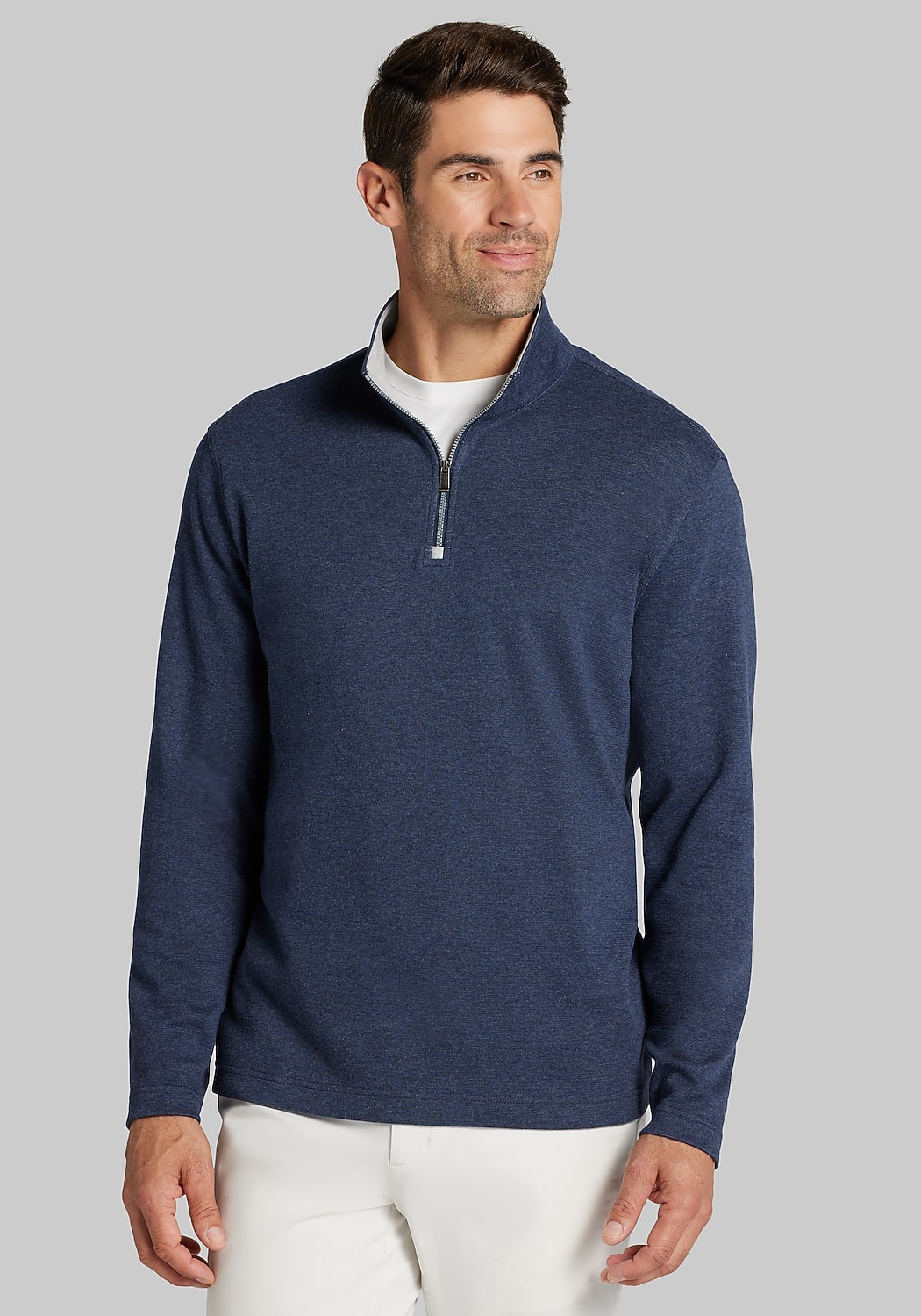Jos. A. Bank Tailored Fit Double Face Quarter Zip Pullover