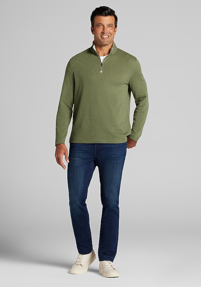 Jos. A. Bank Tailored Fit Double Face 1/4 Zip Pullover CLEARANCE