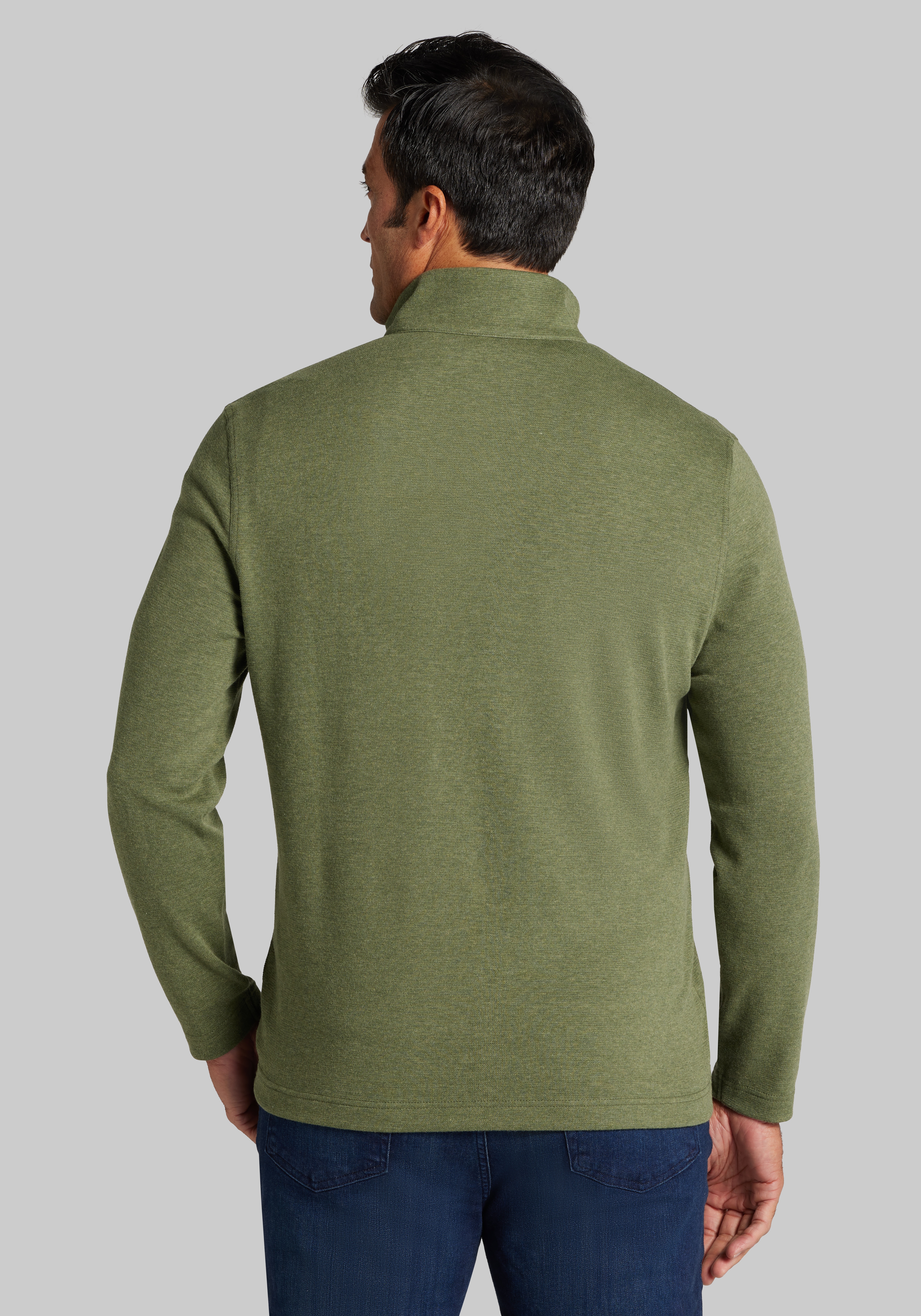 Jos. A. Bank Tailored Fit Double Face 1/4 Zip Pullover - Big & Tall CLEARANCE