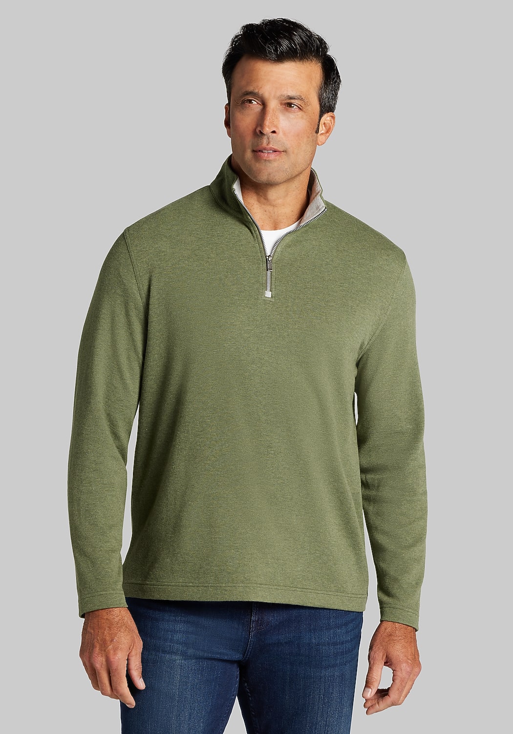 Jos. A. Bank Tailored Fit Double Face 1/4 Zip Pullover - Big & Tall CLEARANCE