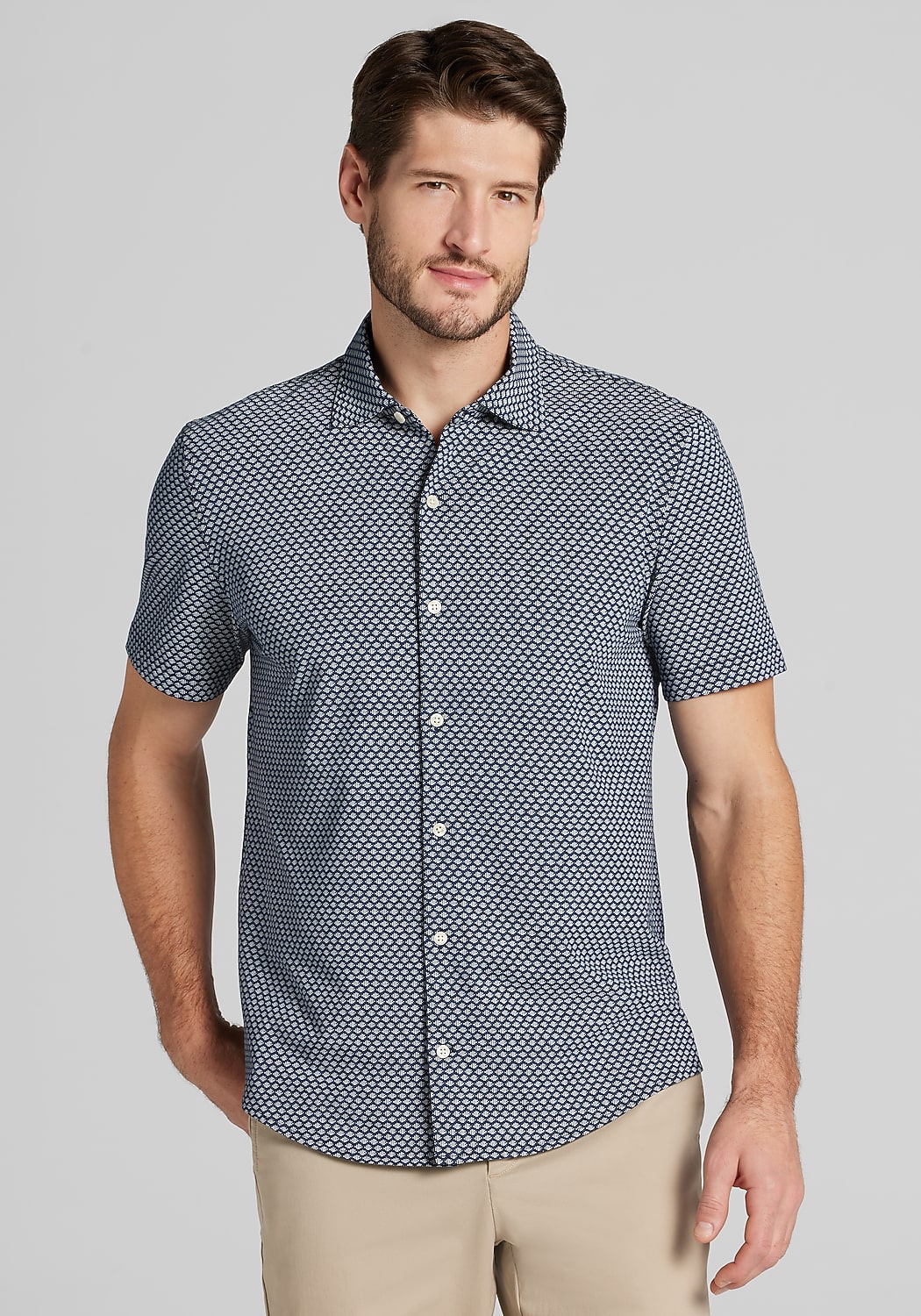 Jos. A. Bank Tailored Fit Small Diamond Sportshirt - Big & Tall