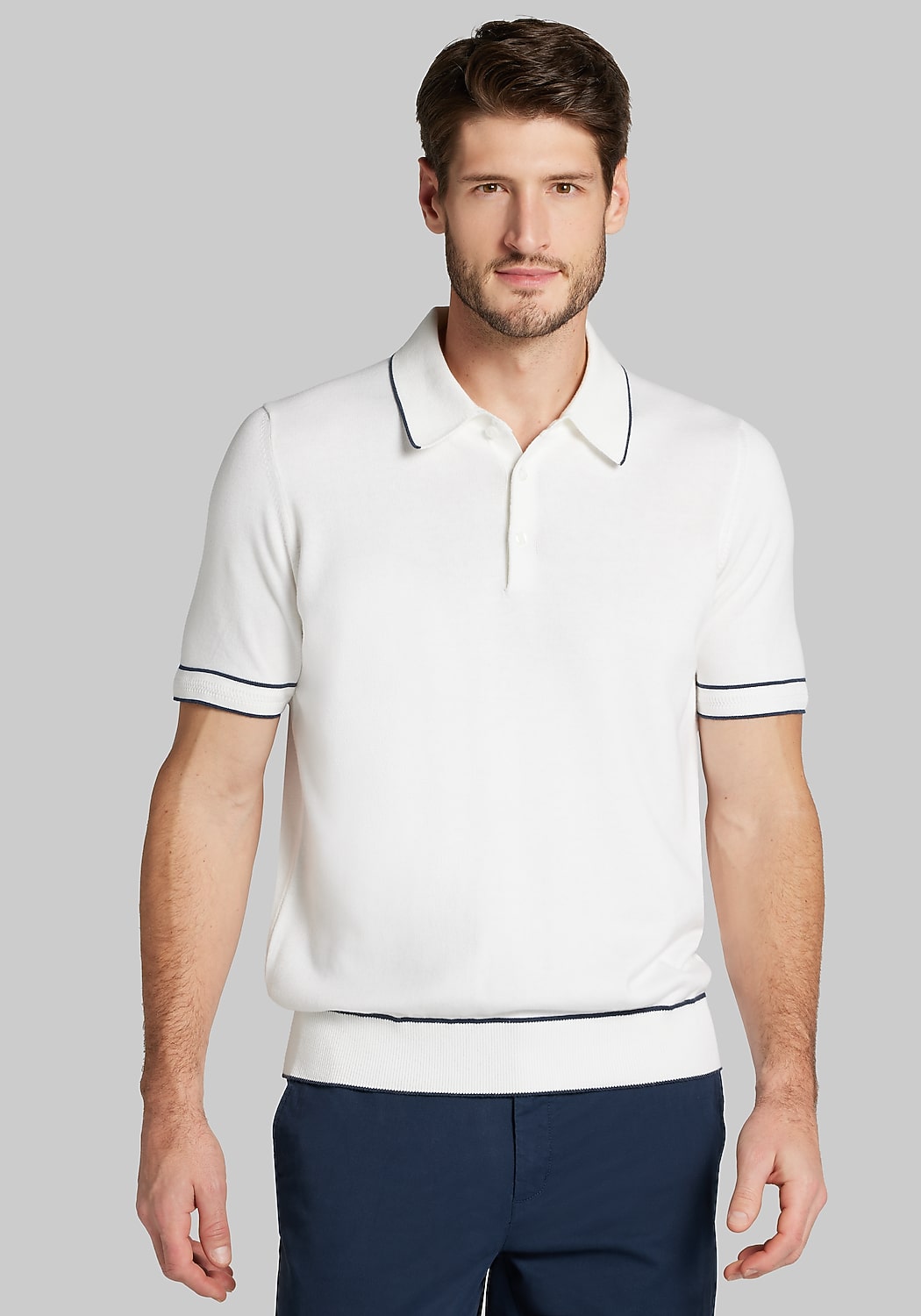 Jos. A. Bank Tailored Fit Tipped Polo Sweater - Big & Tall