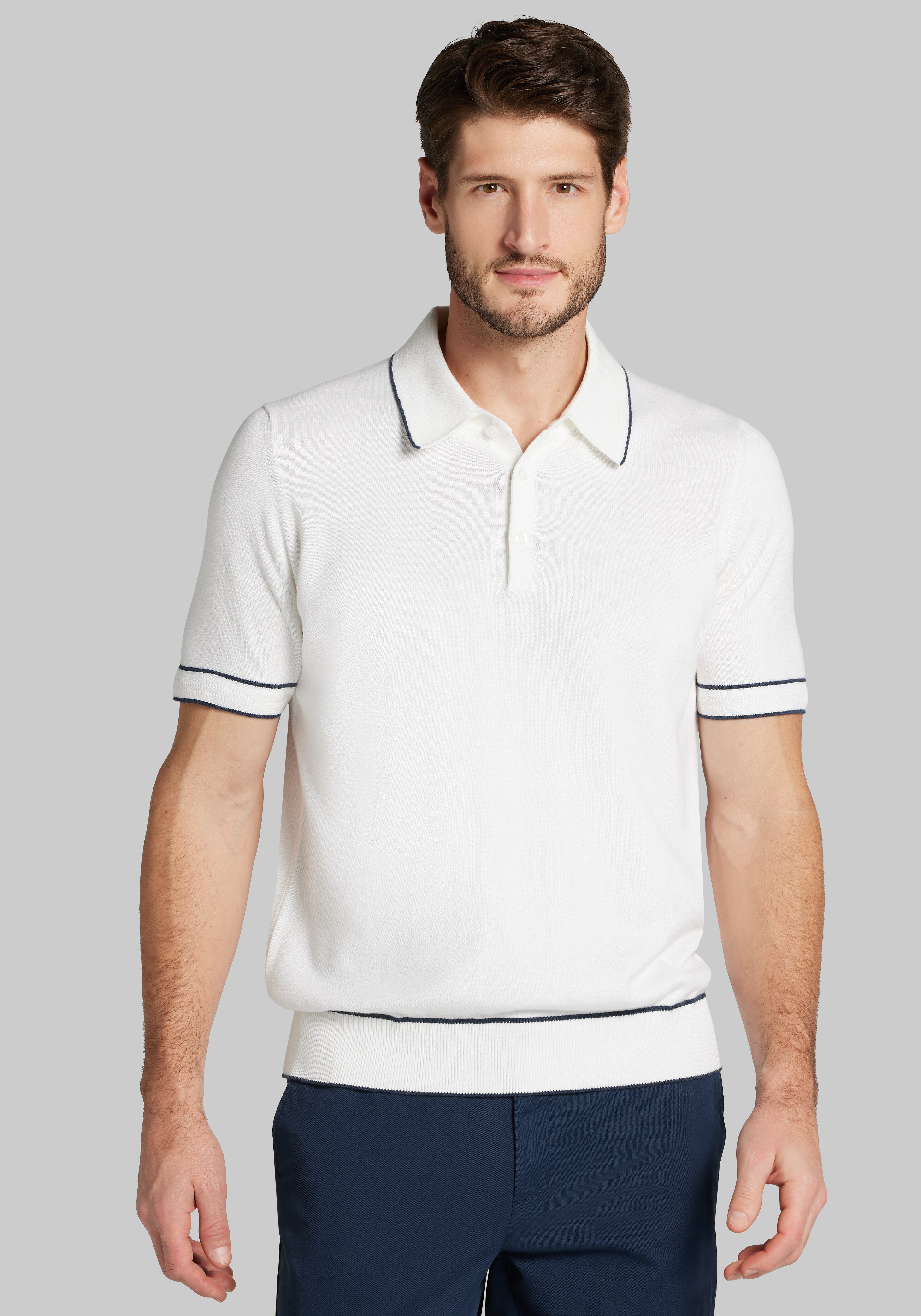 Jos. A. Bank Tailored Fit Tipped Polo Sweater - Big & Tall CLEARANCE
