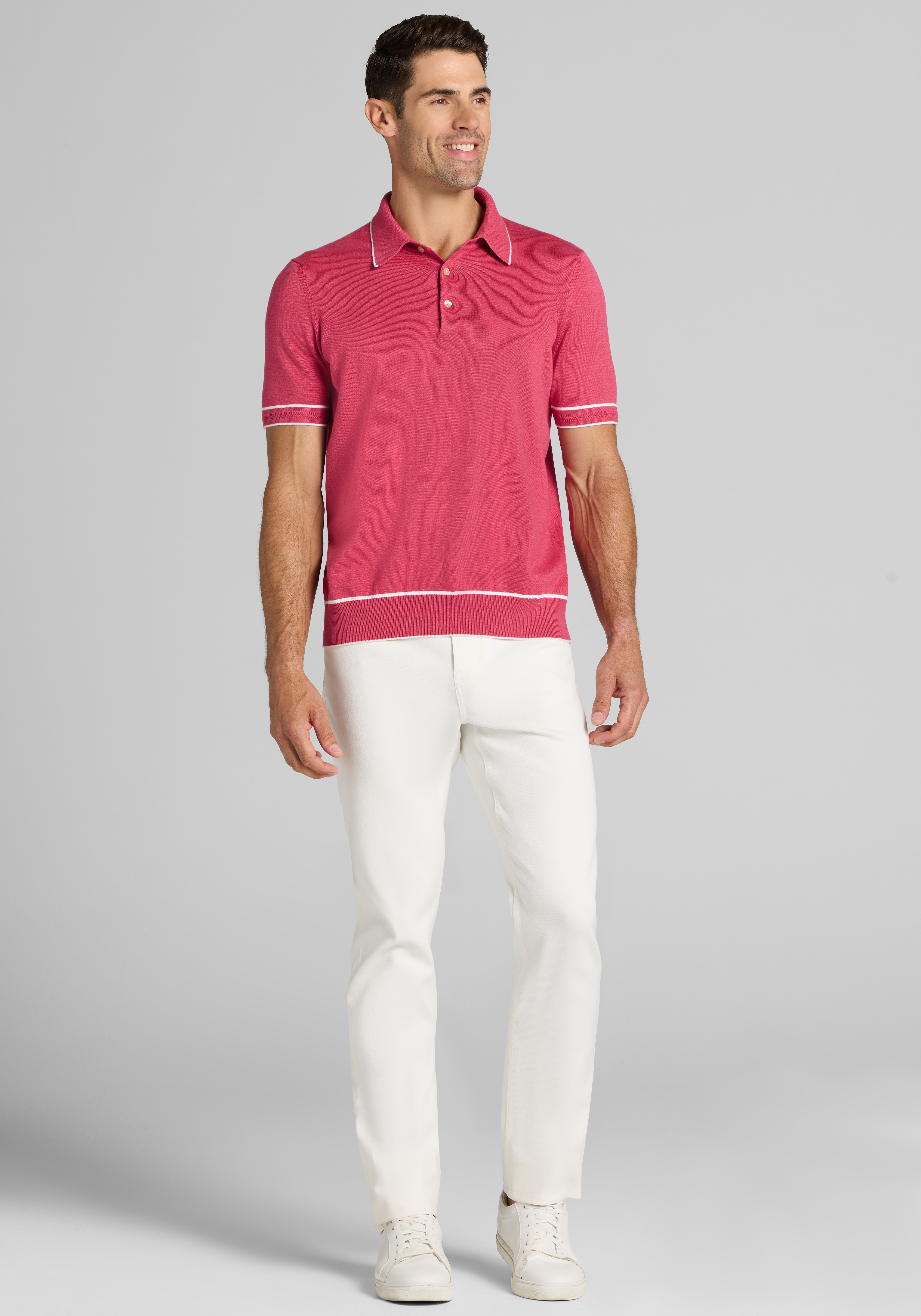 Jos. A. Bank Tailored Fit Tipped Polo Sweater - Big & Tall CLEARANCE