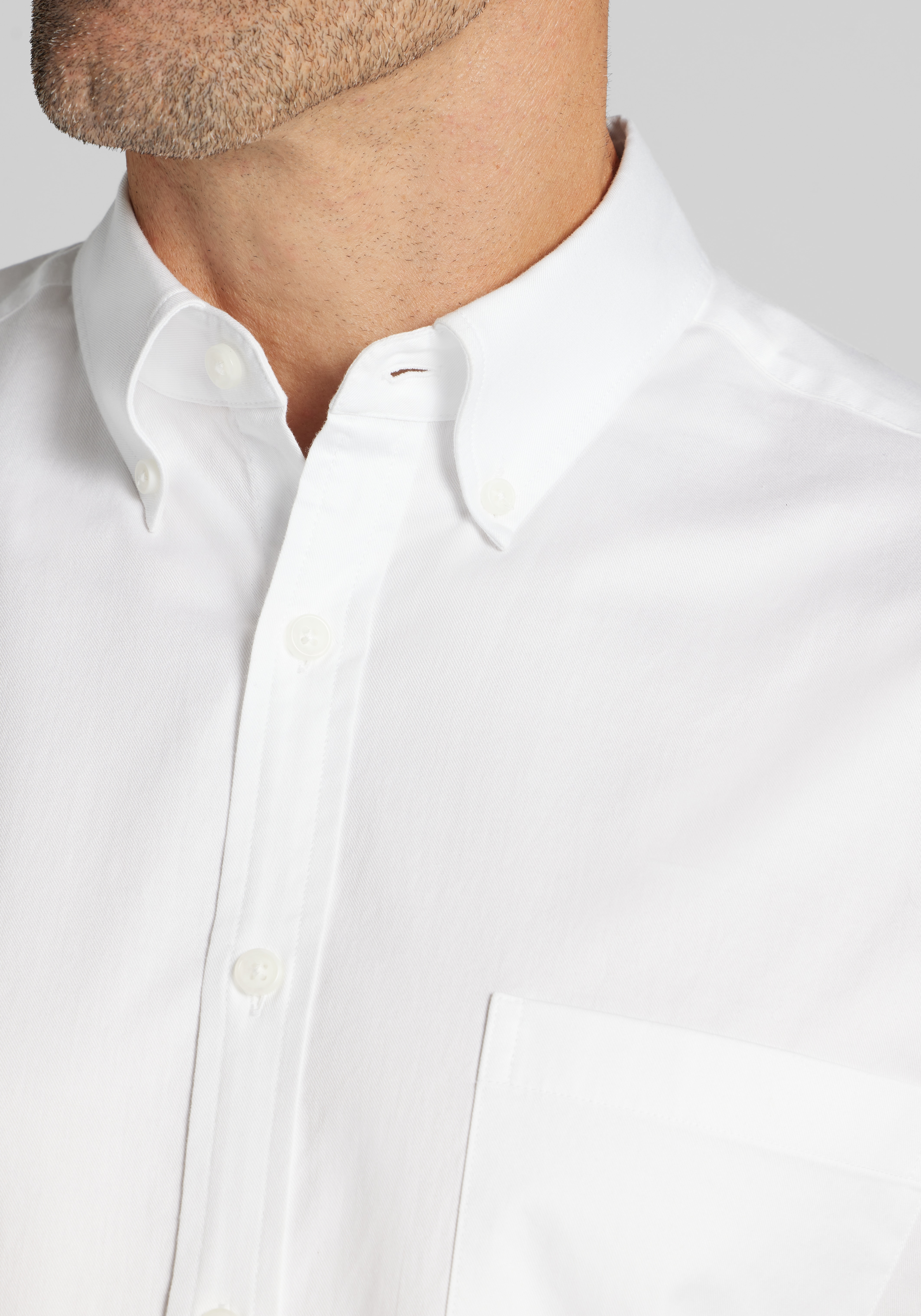 Jos. A. Bank Tailored Fit Solid Twill Button Up Shirt
