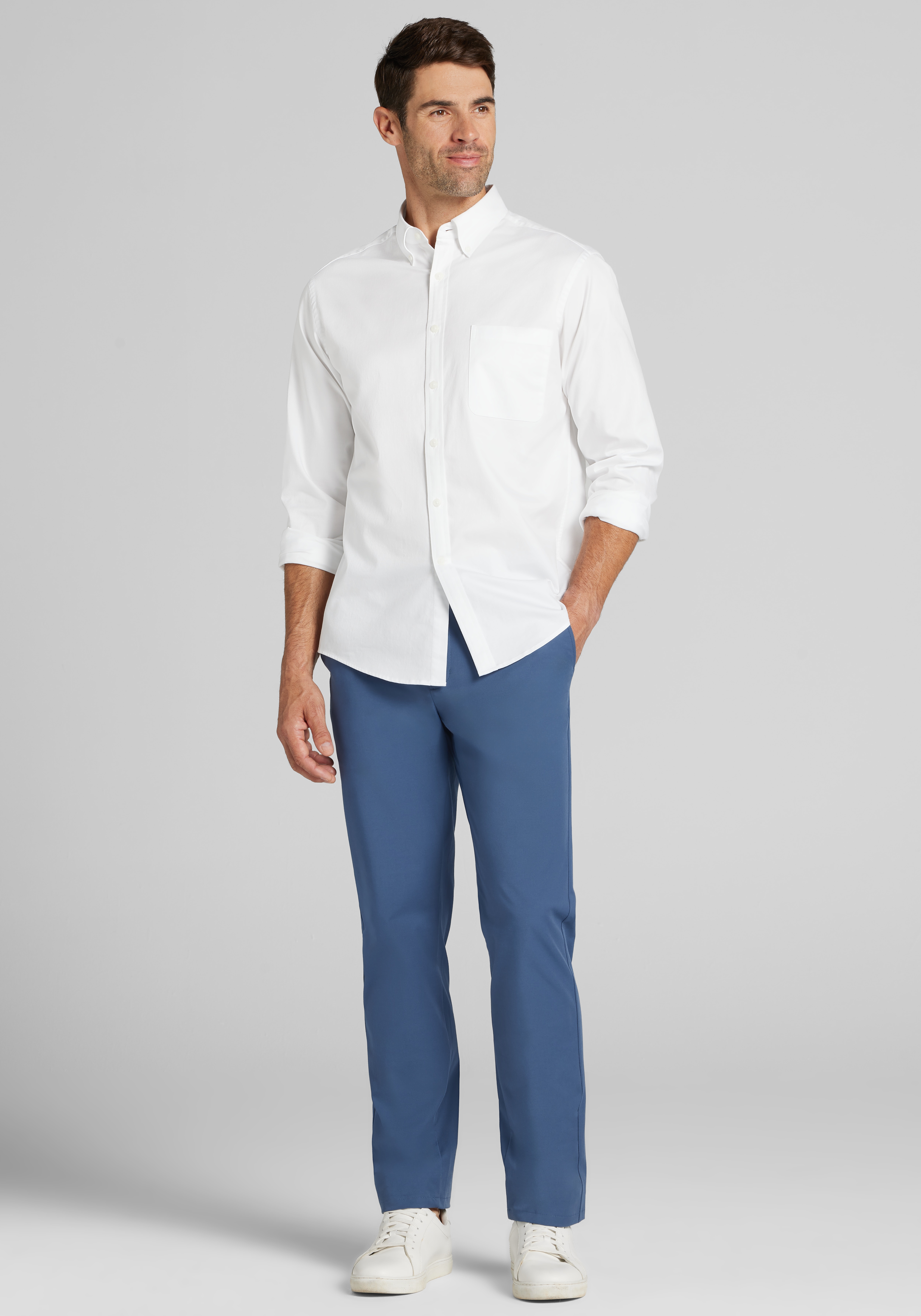 Jos. A. Bank Tailored Fit Solid Twill Button Up Shirt