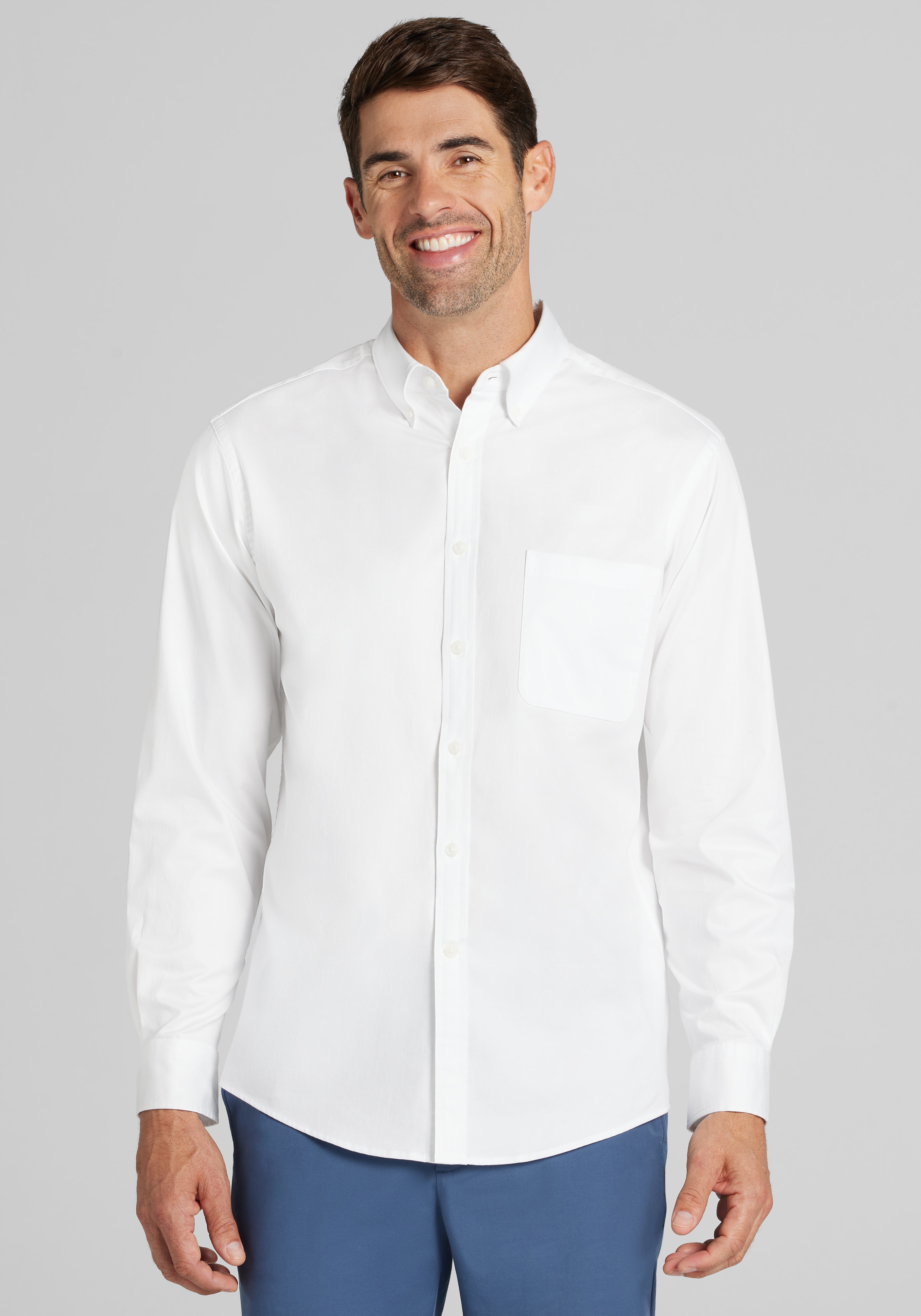 Men's New!, Jos. A. Bank Tailored Fit Solid Twill Sportshirt - Jos A Bank